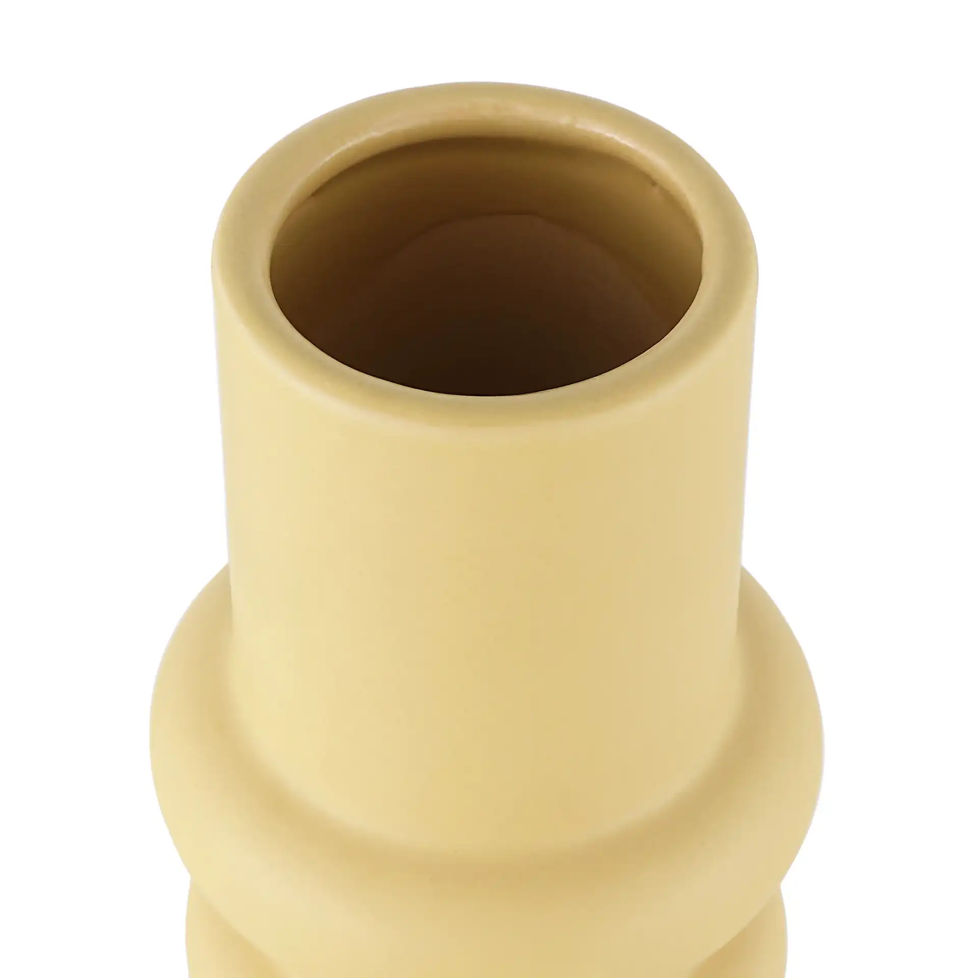 Theissa Ceramic Vase (Set Of 2) in Orange / Pale Yellow in a styled room
