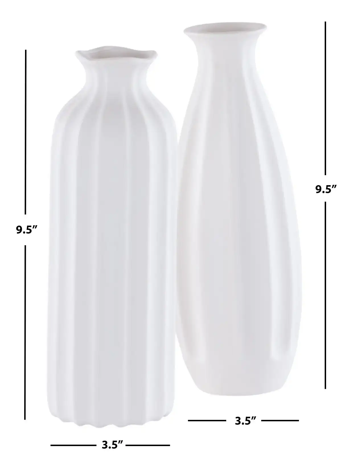 Ilsa Ceramic Vase (Set Of 2) in White, detail view