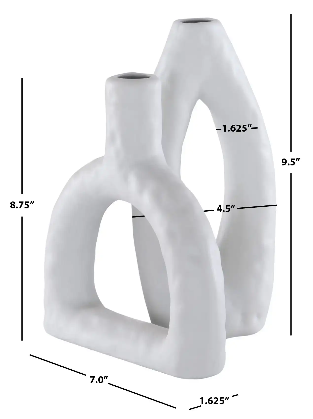 Paolette Ceramic Vase (Set Of 2) in Stone Gray, detail view