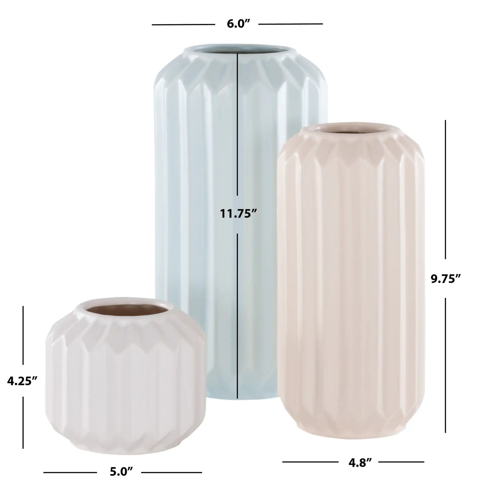 Emari Ceramic Vase (Set Of 3) in Multi, detail view