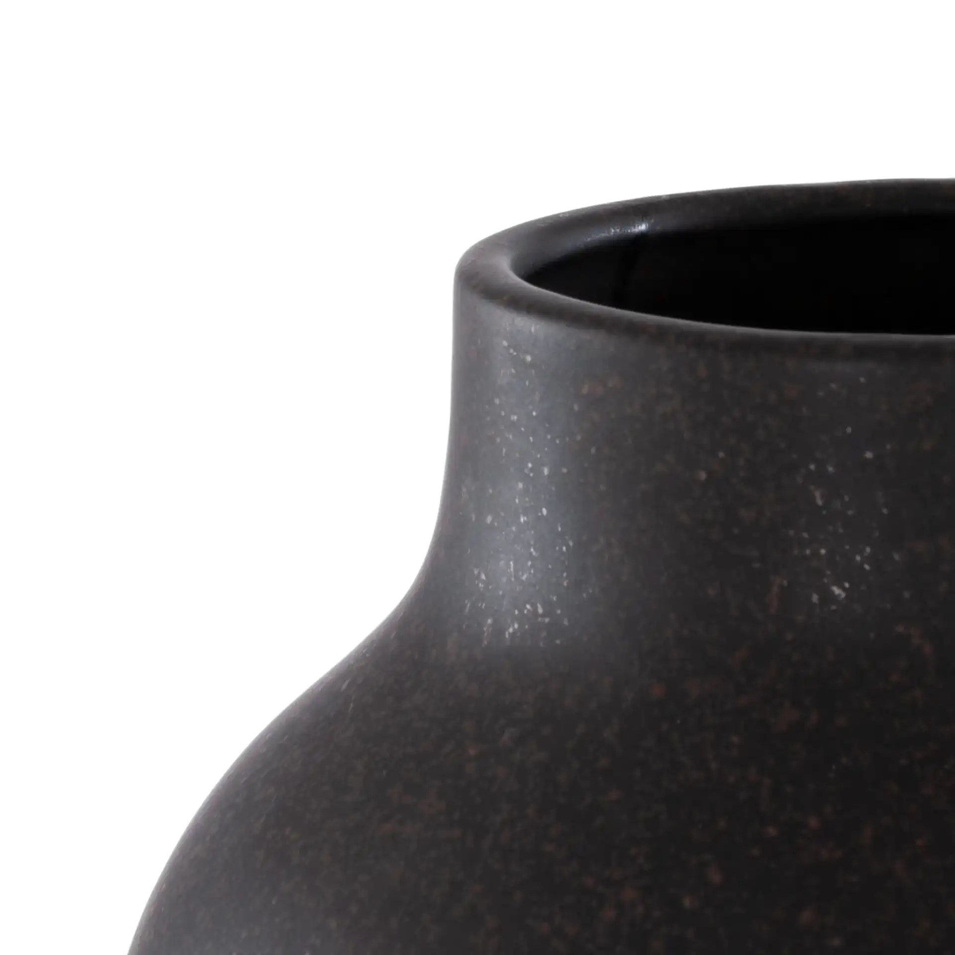 Raya Ceramic Vase (Set Of 3) in Charcoal / Beige in a styled room