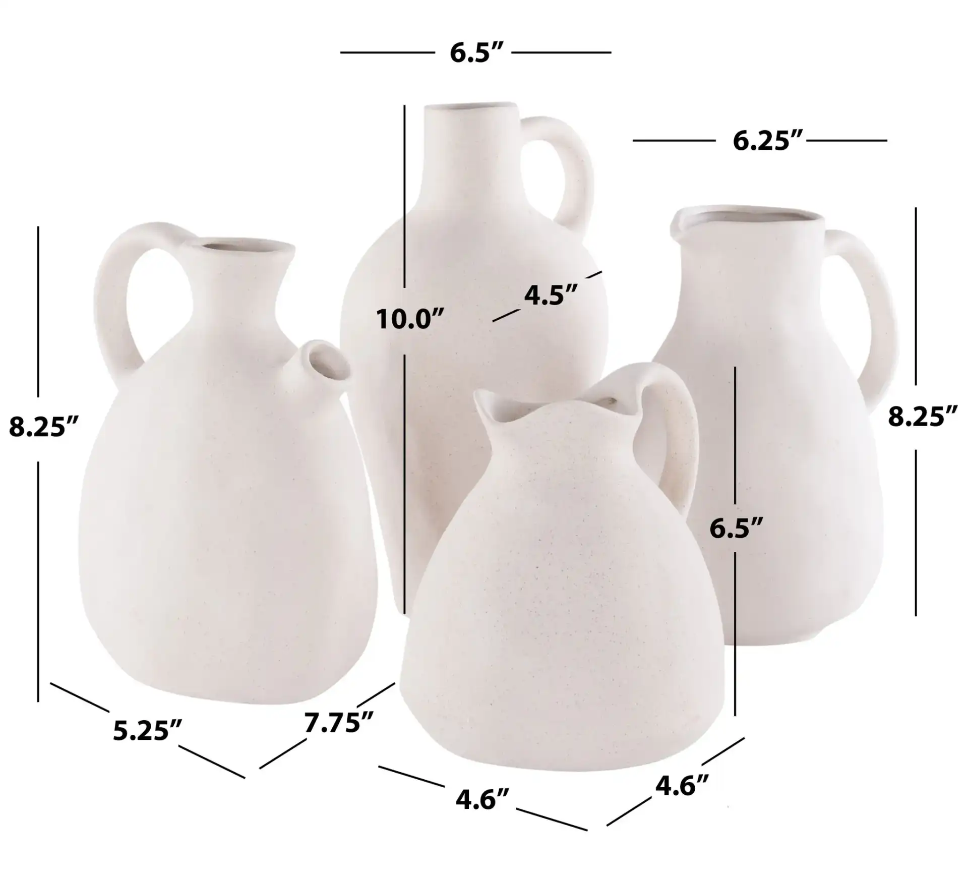 Misa Ceramic Vase (Set Of 4) in Beige, detail view