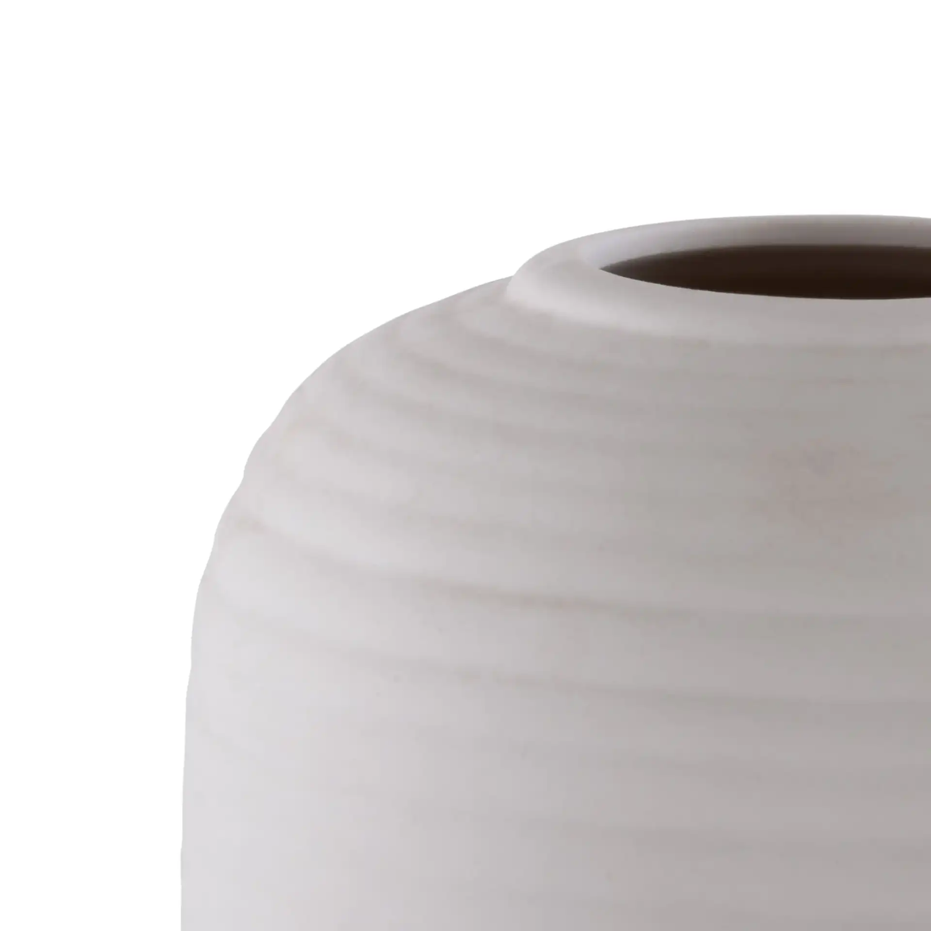 Sora Ceramic Vase (Set Of 3) in Ivory in a styled room