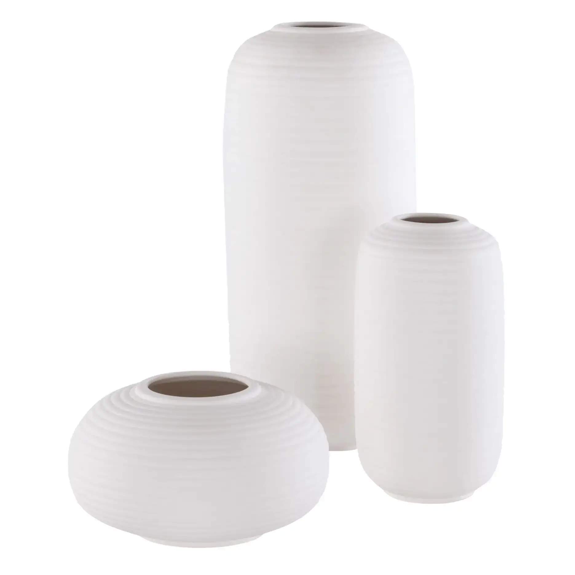 Sora Ceramic Vase (Set Of 3) in Ivory