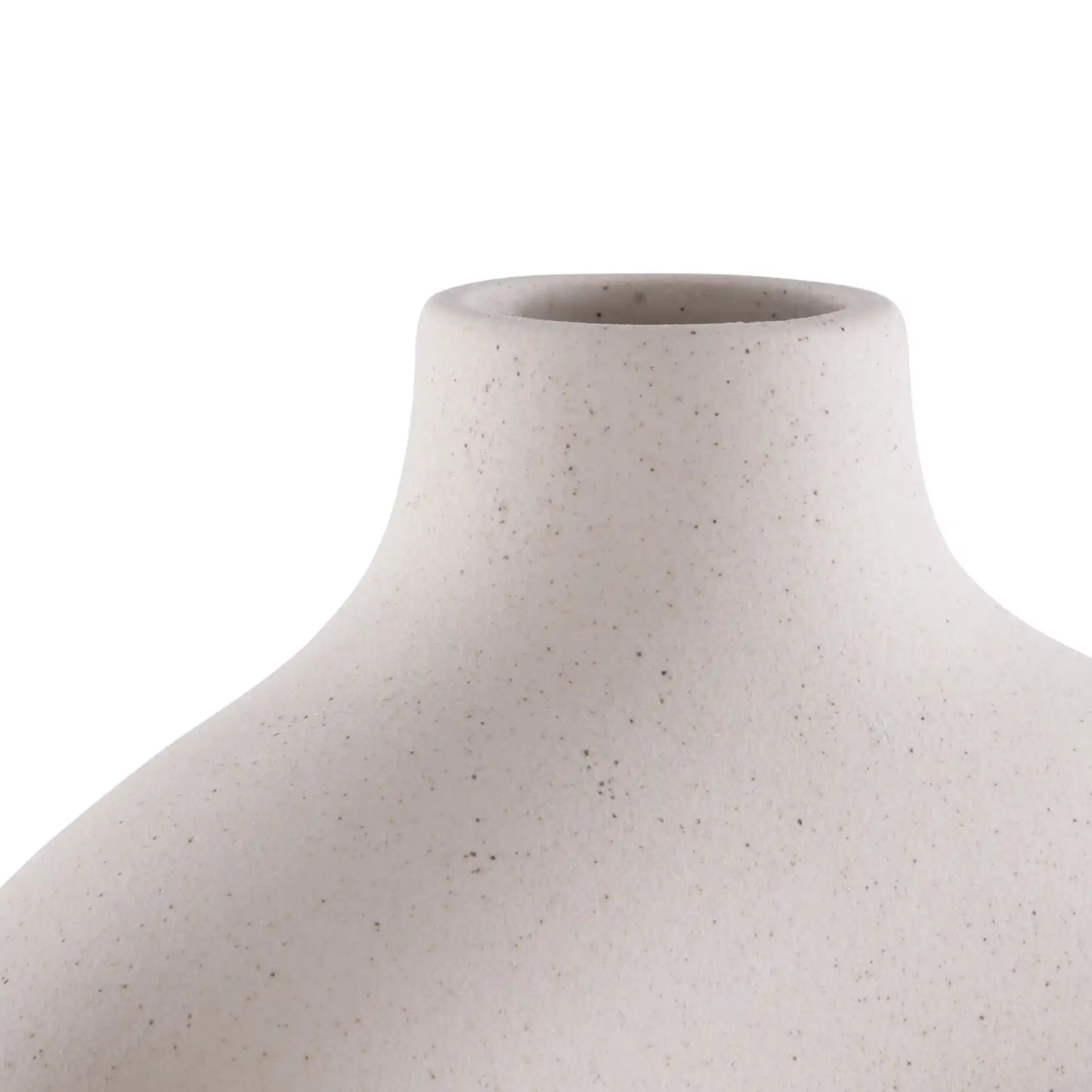 Avza Ceramic Vase (Set Of 2) in Beige in a styled room