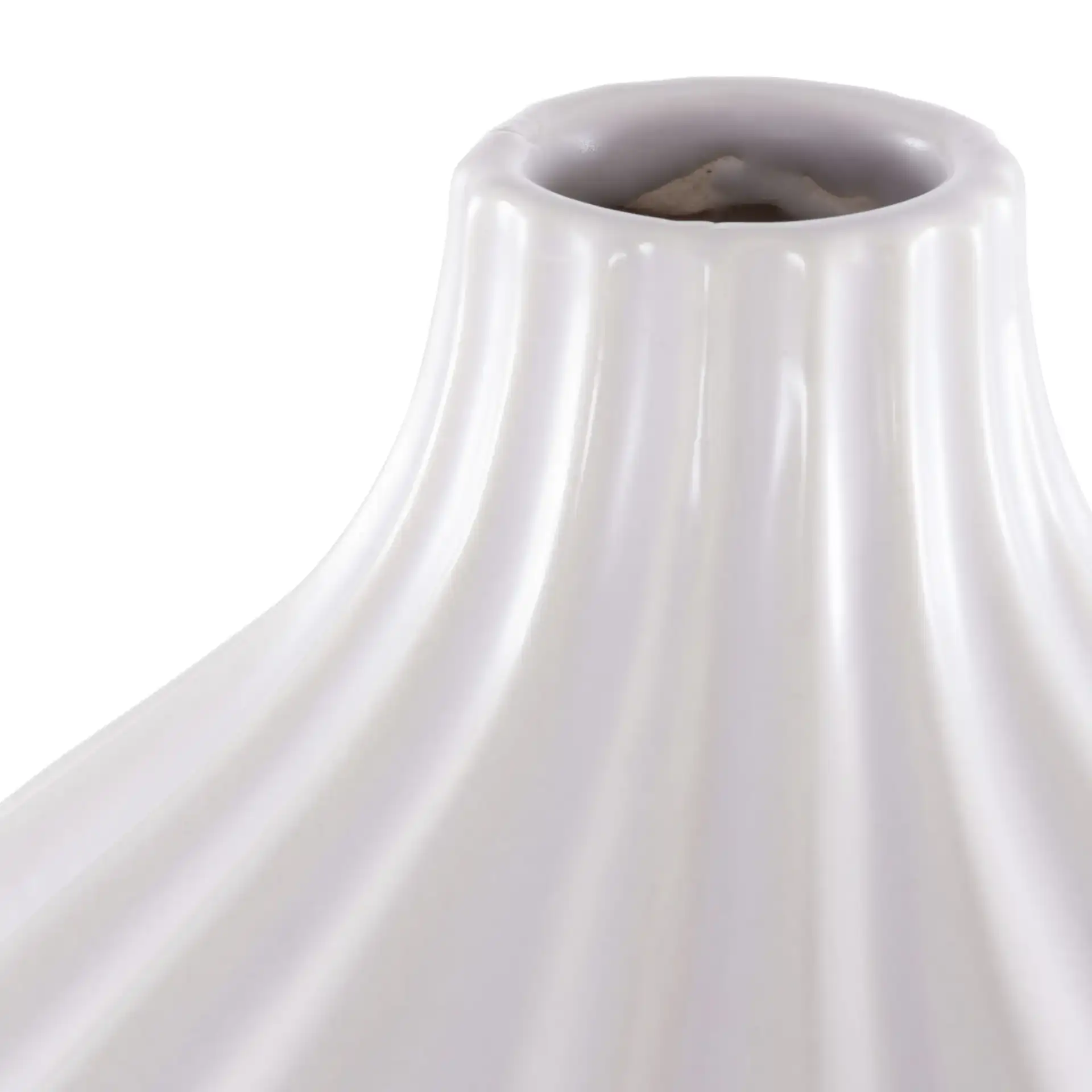 Clea Ceramic Vase (Set Of 3) in Ivory in a styled room