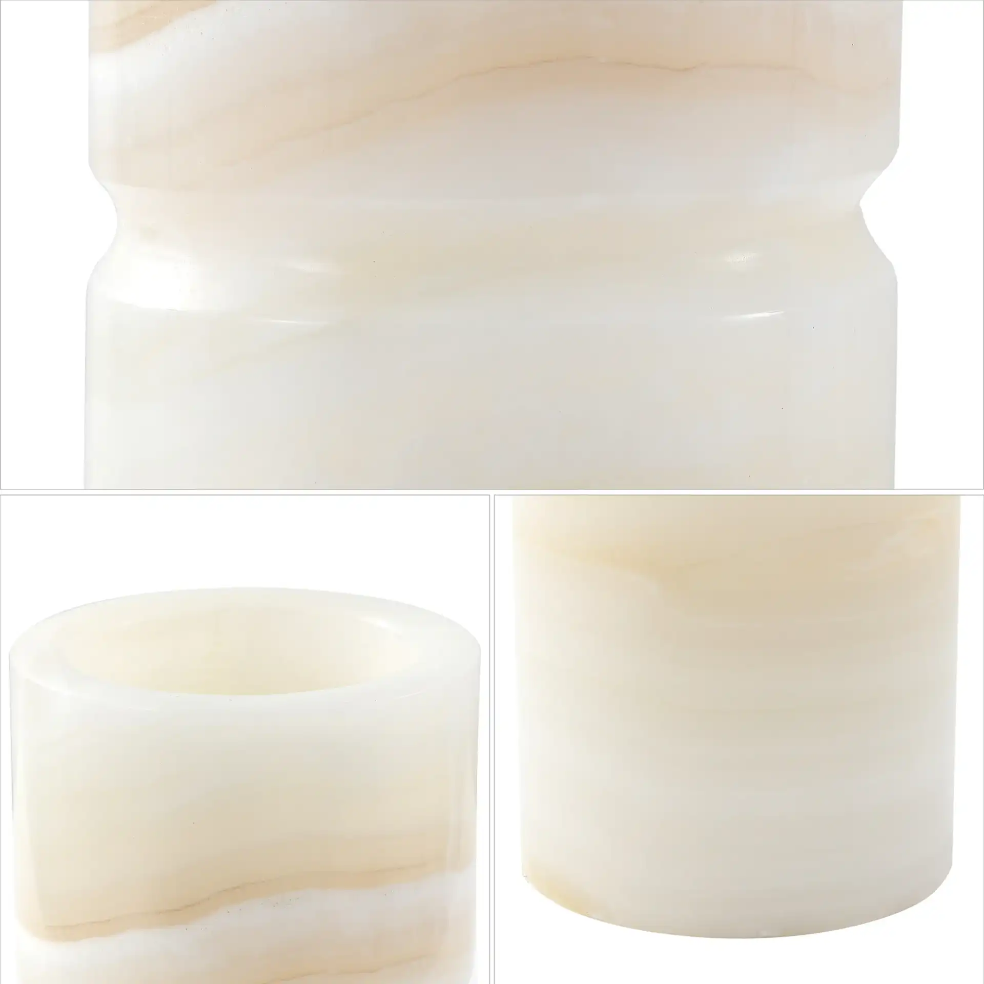 Kavo White Jade Vase in Ivory / Rust in a styled room