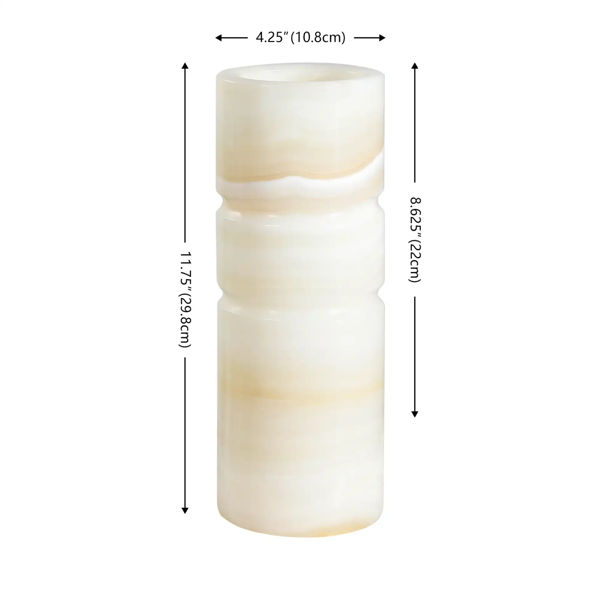 Kavo White Jade Vase in Ivory / Rust, detail view