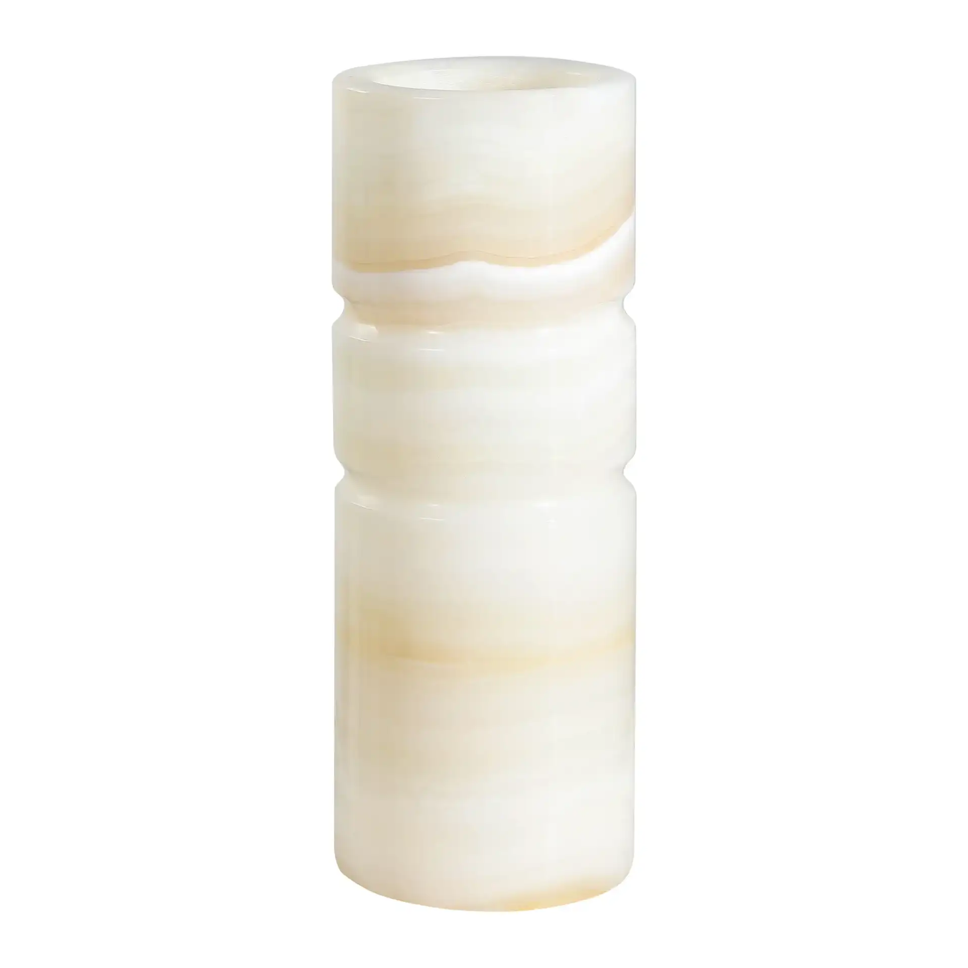 Kavo White Jade Vase in Ivory / Rust
