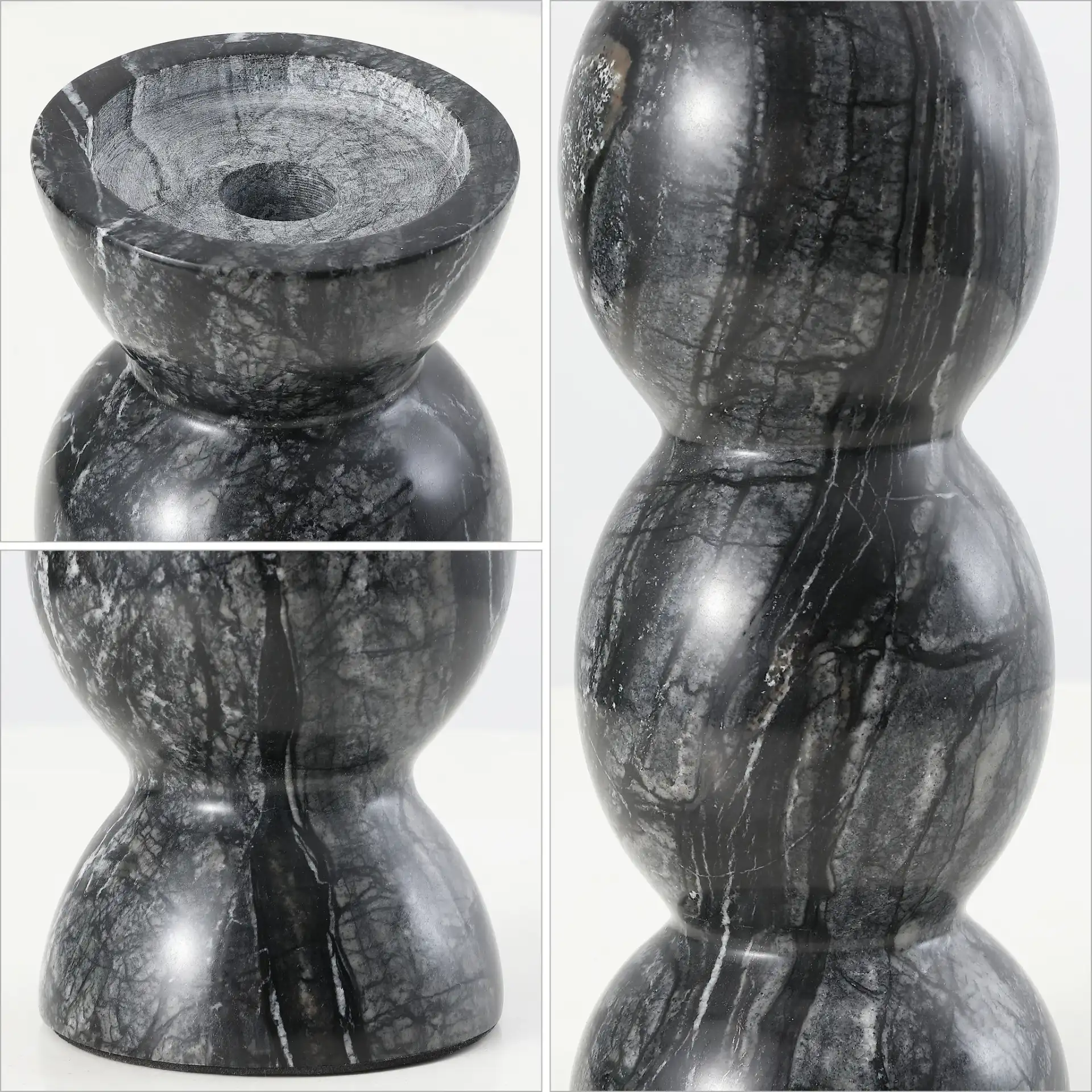 Rhodes Candle Holder (Set Of 2) in Black in a styled room