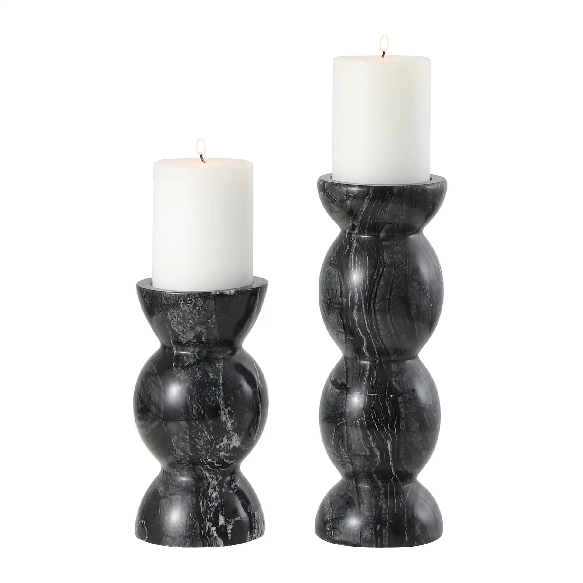 Rhodes Candle Holder (Set Of 2) in Black