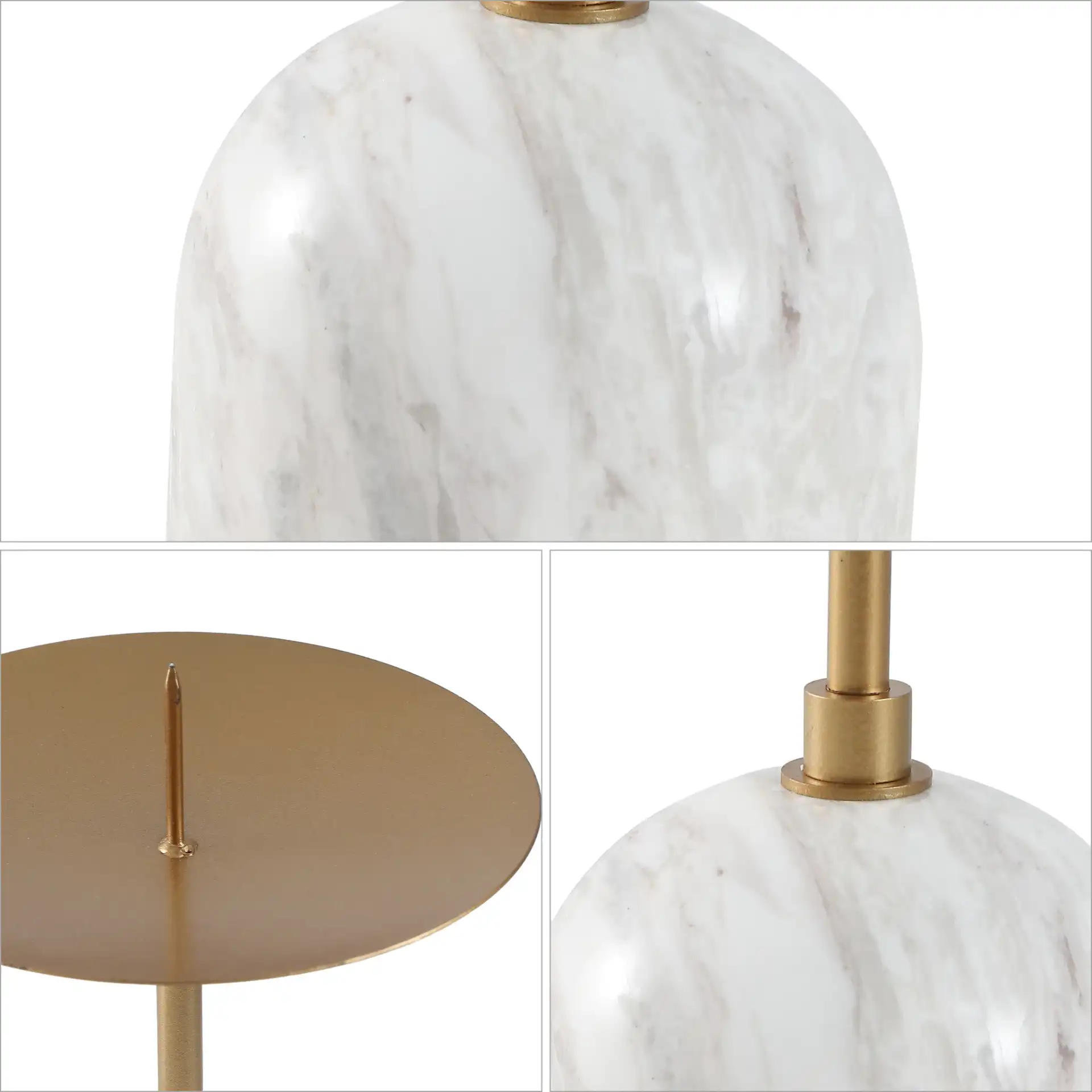 Hara Candle Holder (Set Of 2) in White / Gold in a styled room