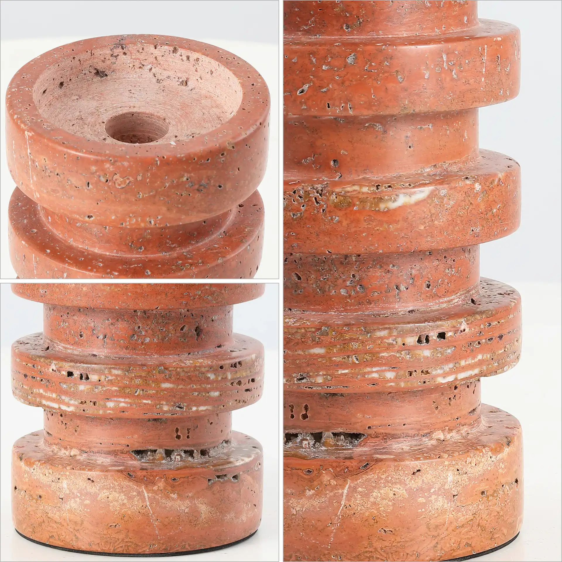 Capri Candle Holder (Set Of 2) in Orange / Rust in a styled room