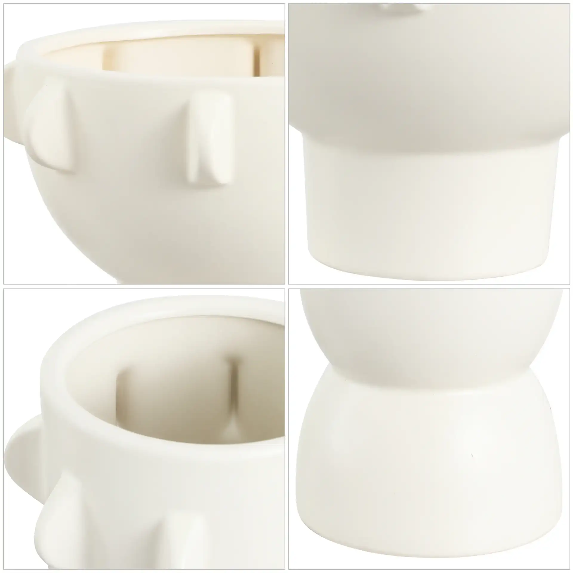 Amias Ceramic Tab Vase (Set Of 2) in Off White in a styled room