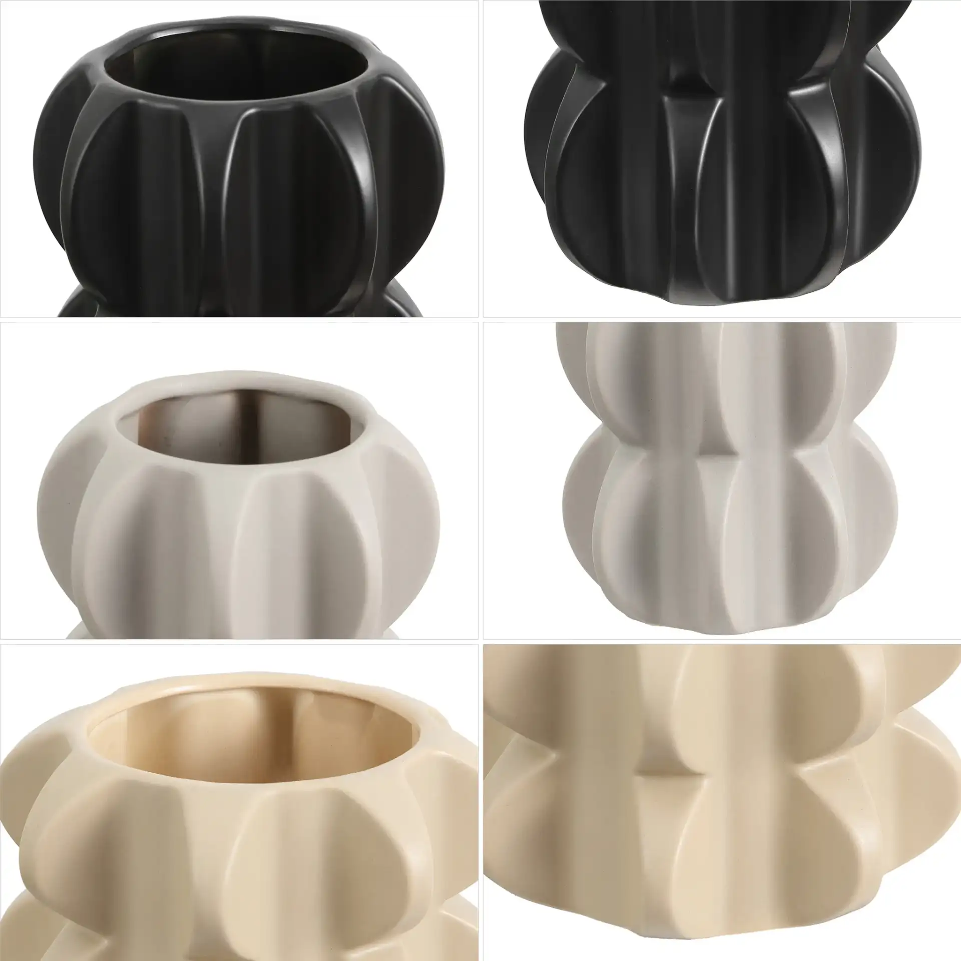 Felix Ceramic Vase Set Of Three in Multi in a styled room