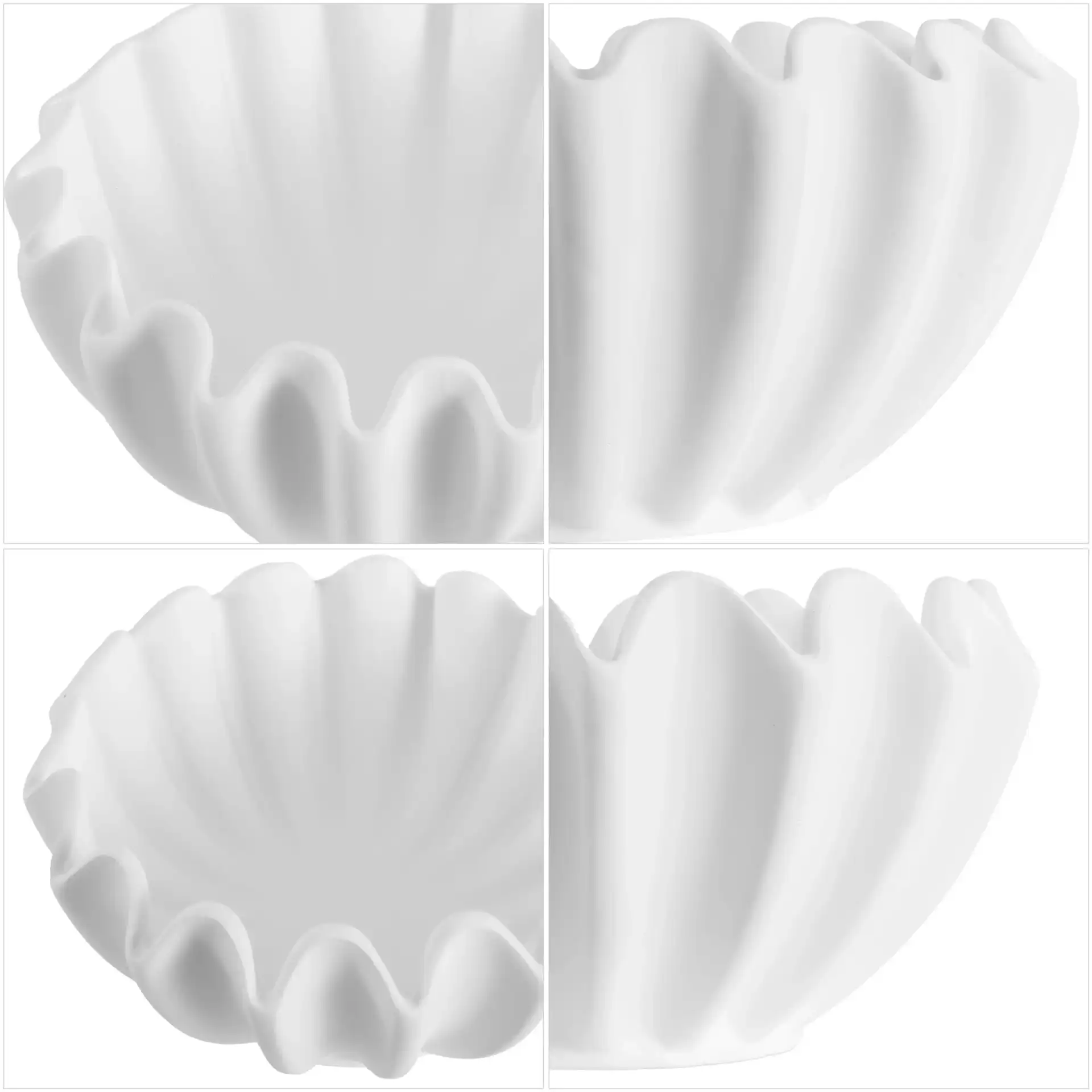 Leni Ruffle Bowl (Set of 2) in White in a styled room