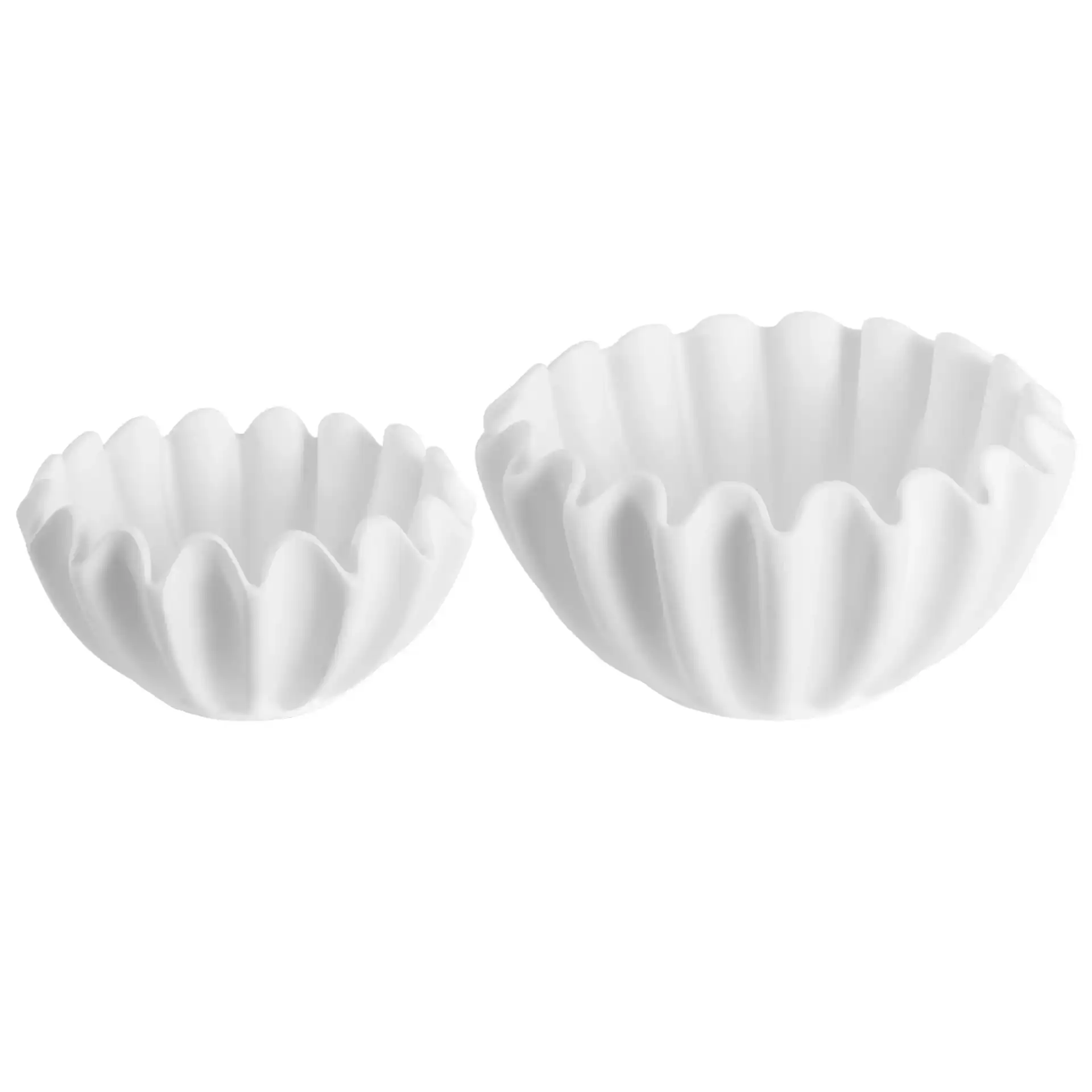 Leni Ruffle Bowl (Set of 2) in White