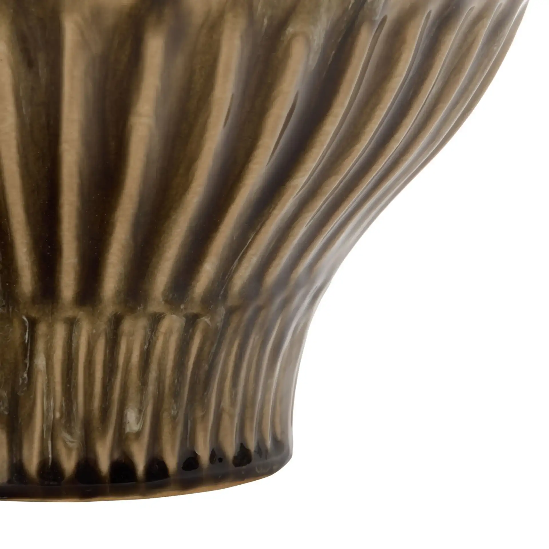 Ria Reactive Ceramic Vase (Set of 2) in Brown / Blue Gray, detail view