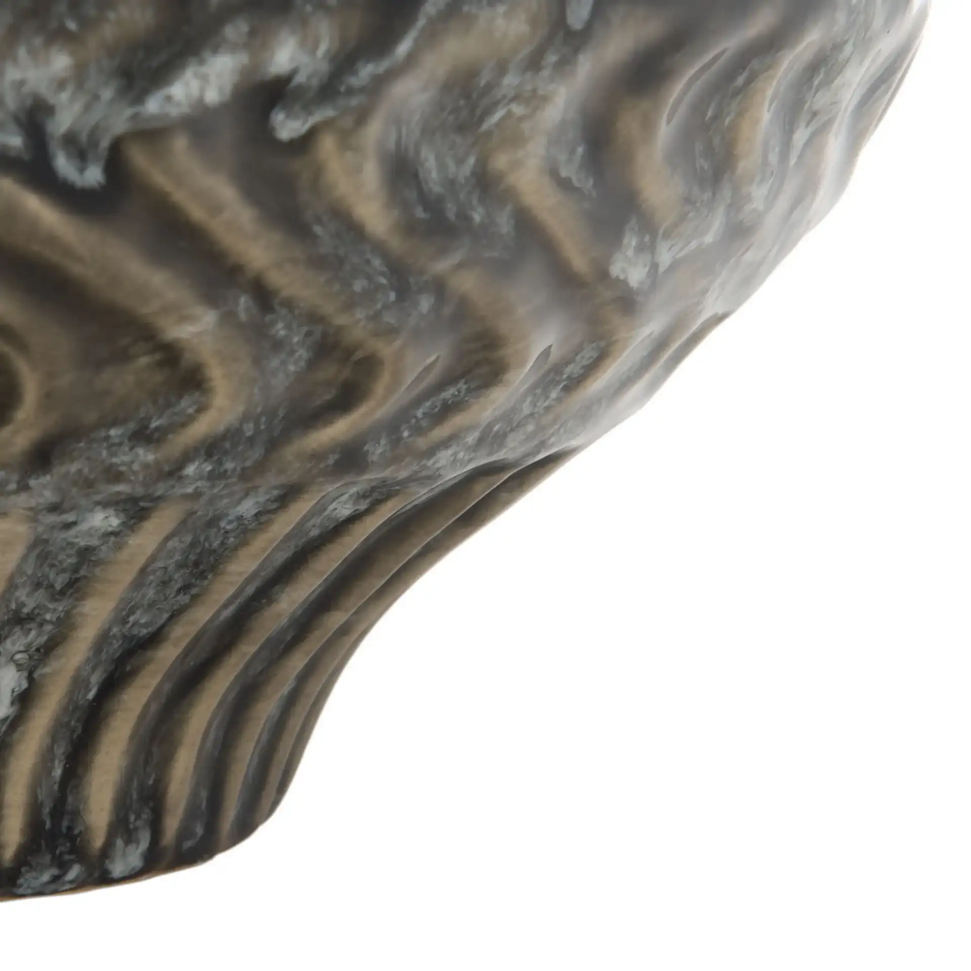 Ria Reactive Ceramic Vase (Set of 2) in Brown / Blue Gray, detail view