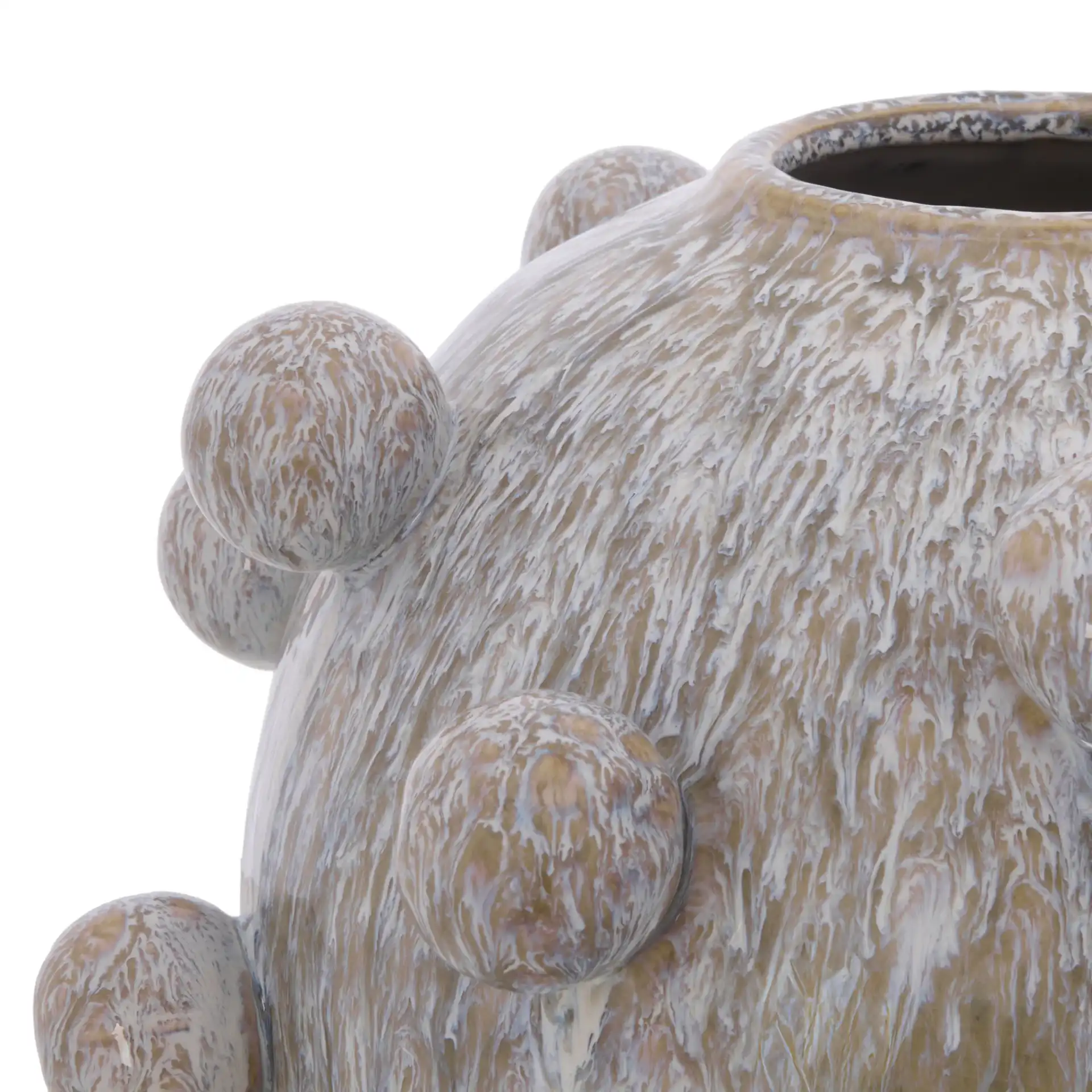 Clio 12 Orb Reactive Ceramic Vase in Off White / Gray in a styled room