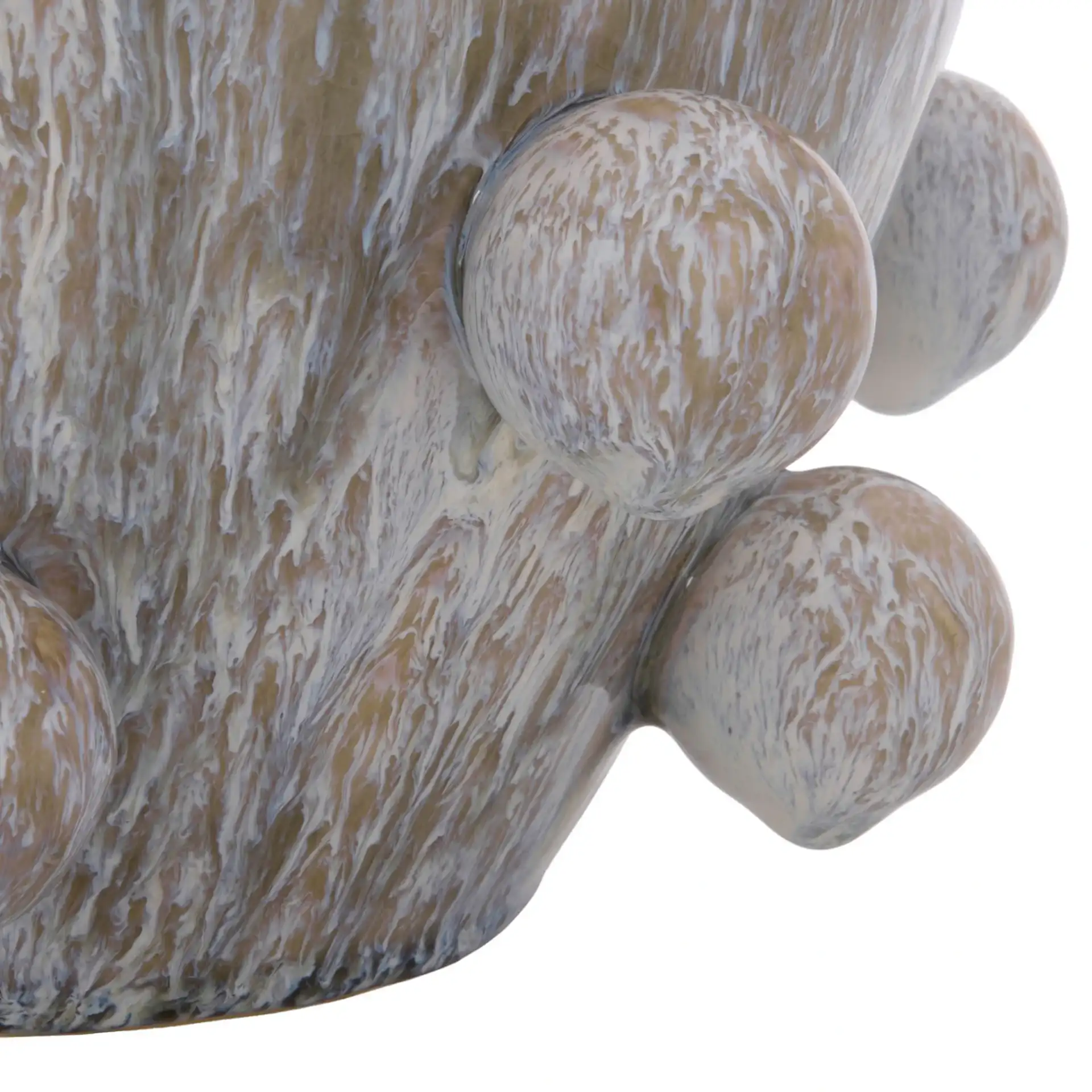 Clio 12 Orb Reactive Ceramic Vase in Off White / Gray, detail view