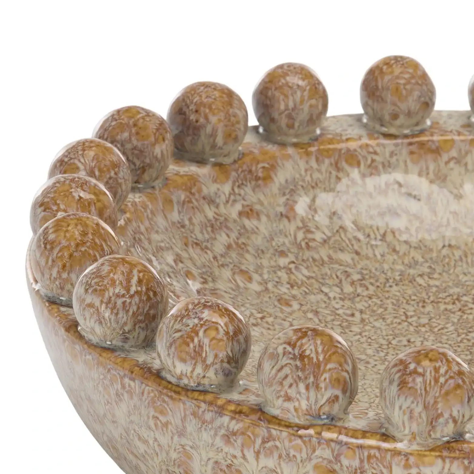 Tera Reactive Ceramic Bowl ( Set Of 2 ) in Cream / Light Brown in a styled room