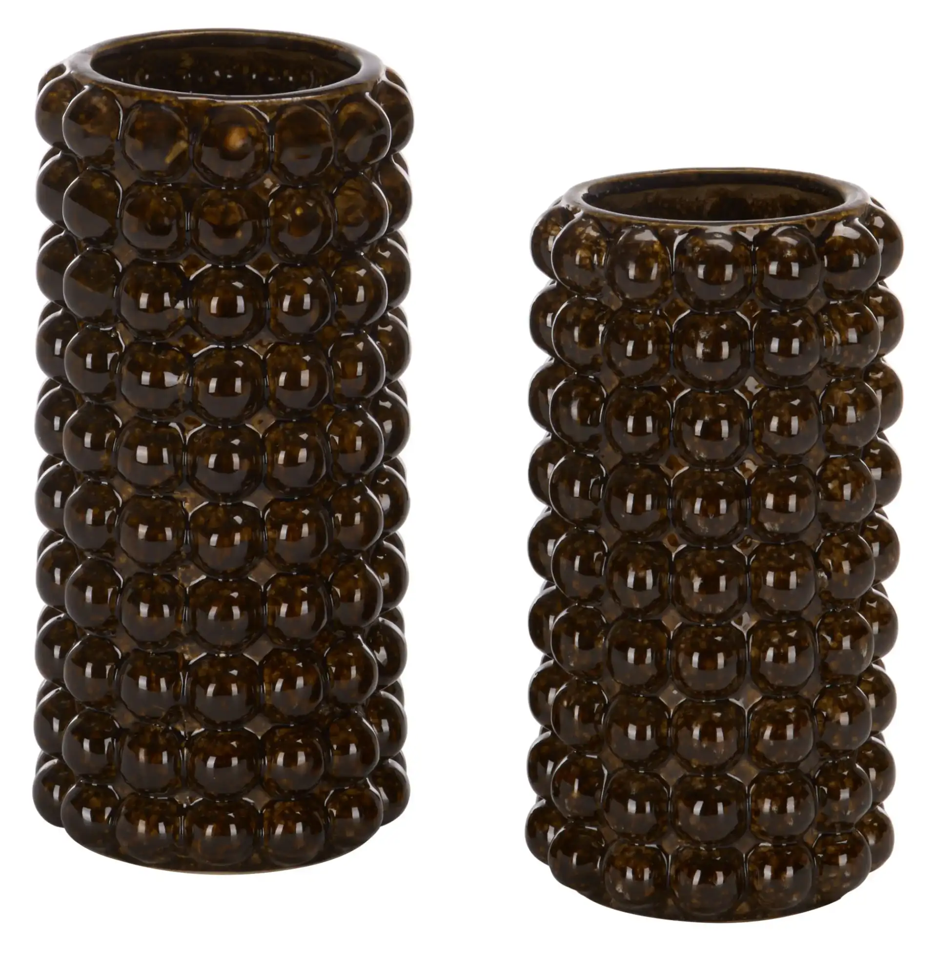 Sfera Bead Reactive Vase (Set of 2) in Brown
