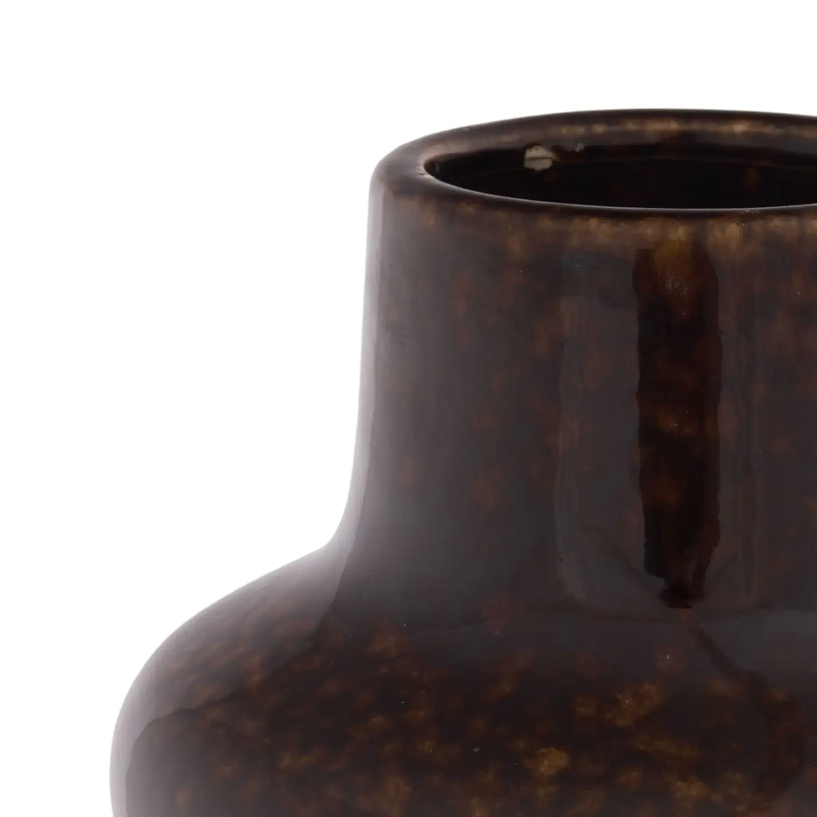 Orba Reactive Glaze Bubble Vase ( Set Of 2 ) in Brown in a styled room