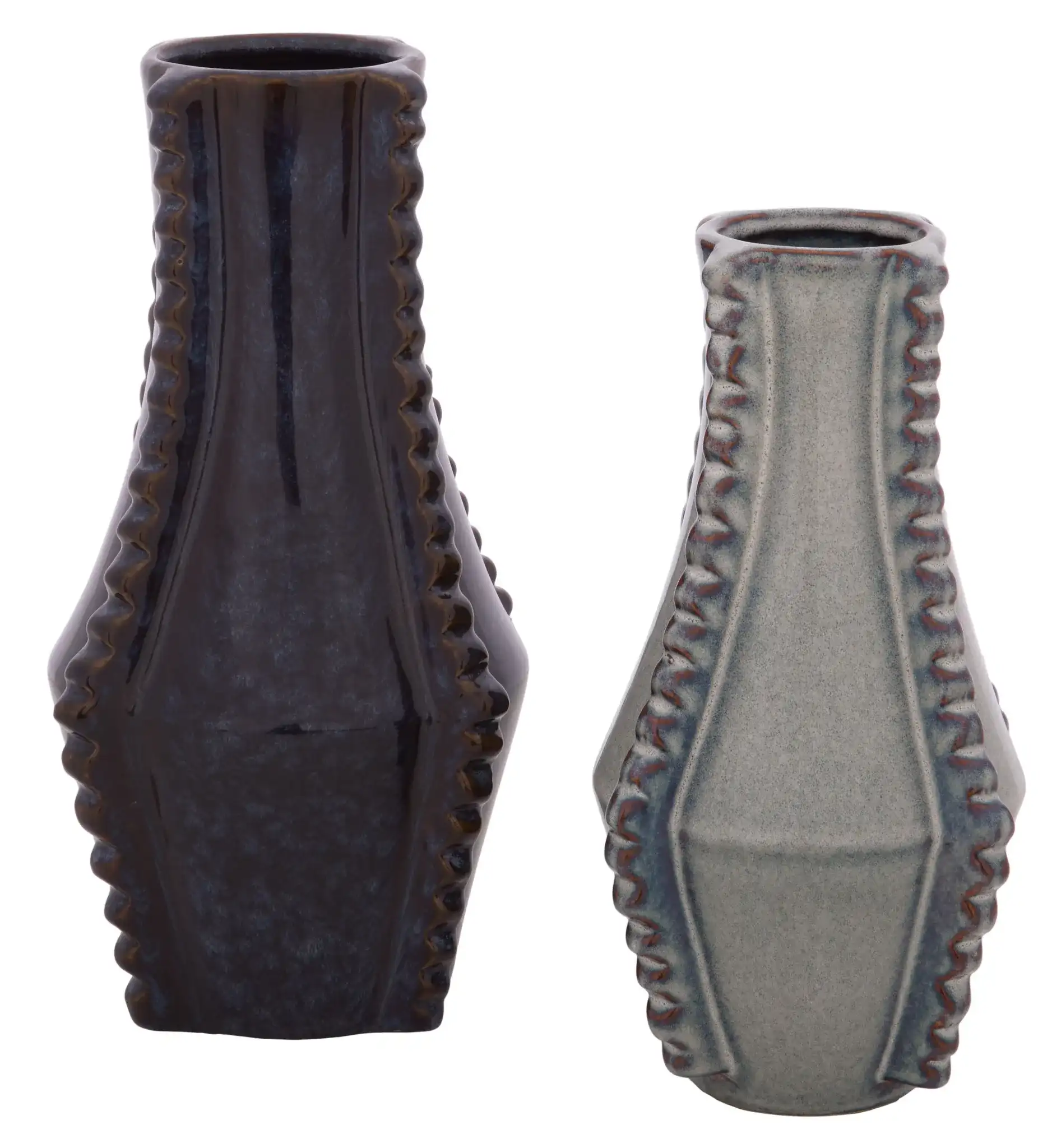Mia Beam Trim Vase ( Set Of 2 ) in Blue