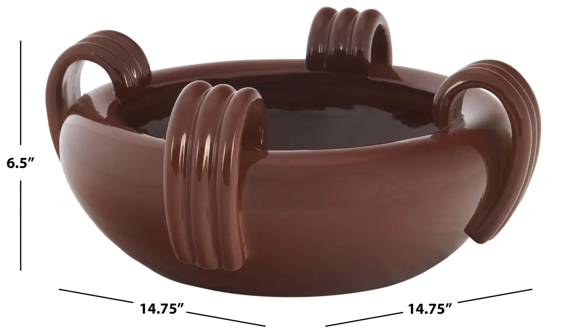 Tan0 Loop Handle Bowl in Terracotta, detail view