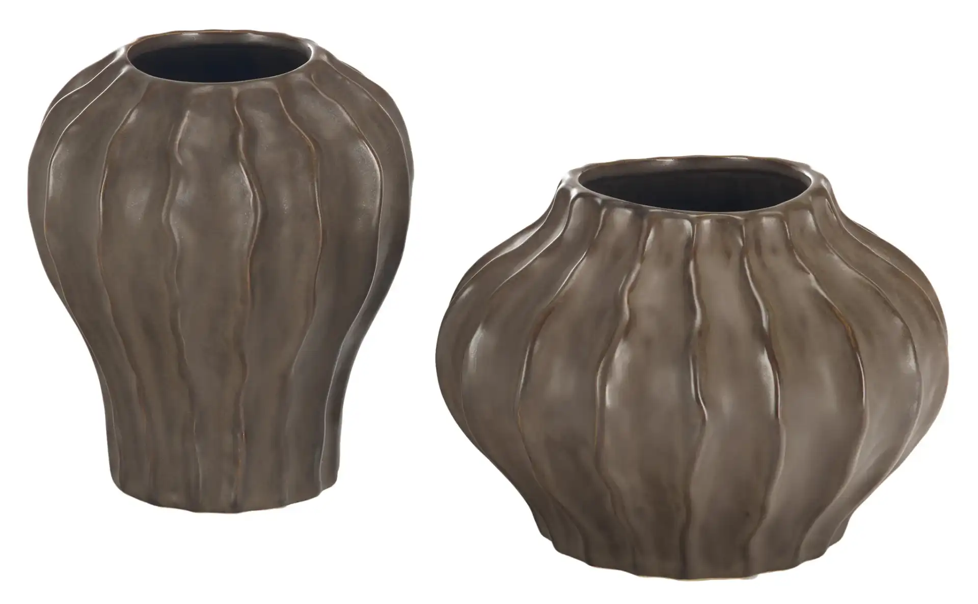 Choka Wavy Vase (Set Of 2) in Brown