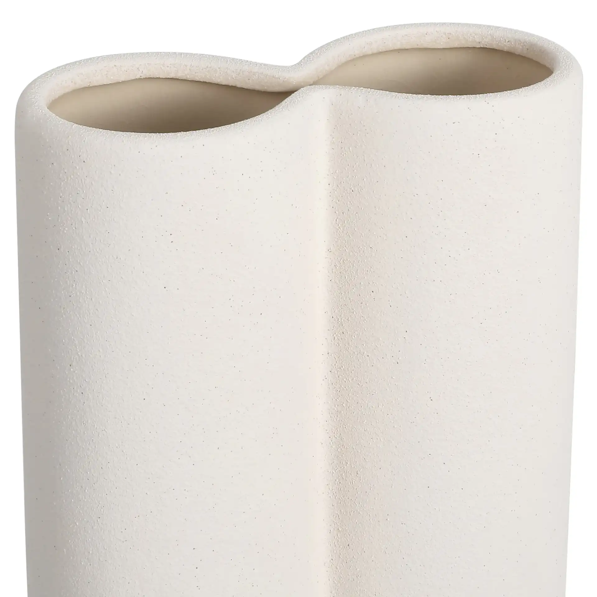 Sora Sculpture Vase ( Set Of 2 ) in Creme in a styled room