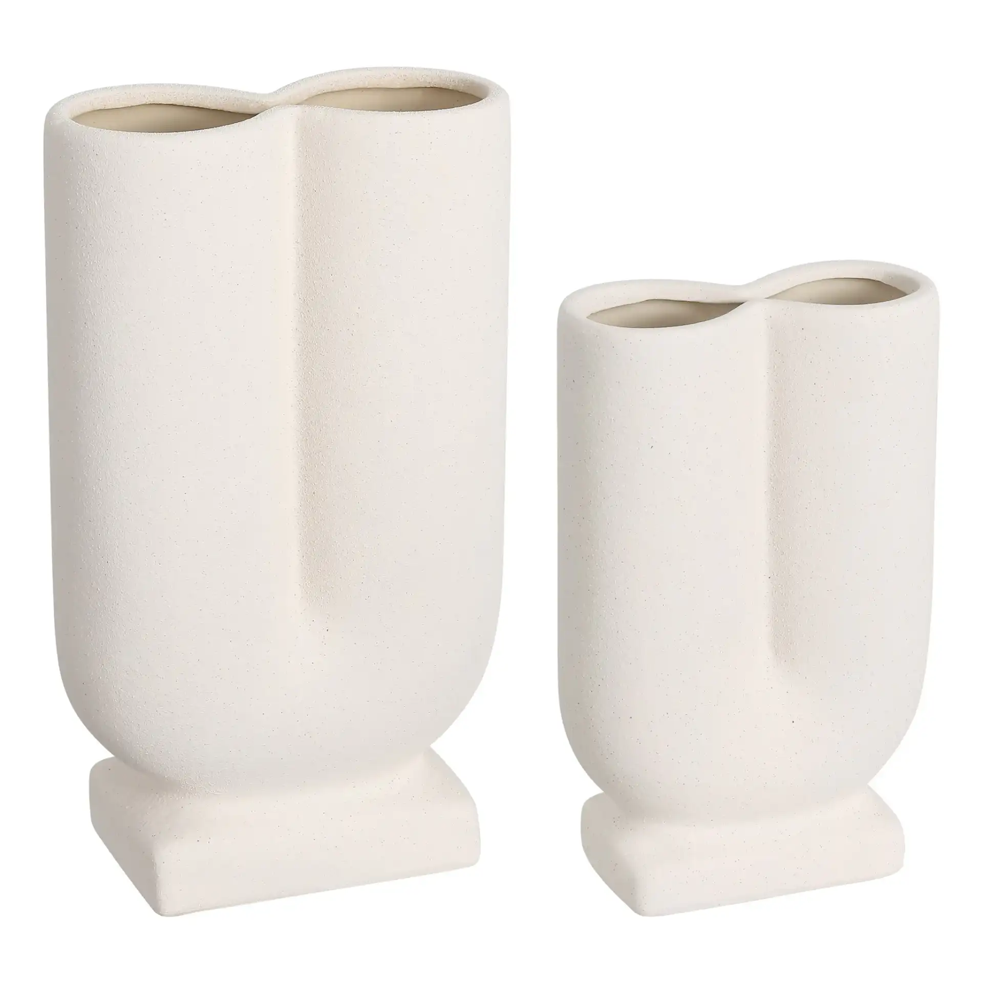Sora Sculpture Vase ( Set Of 2 ) in Creme