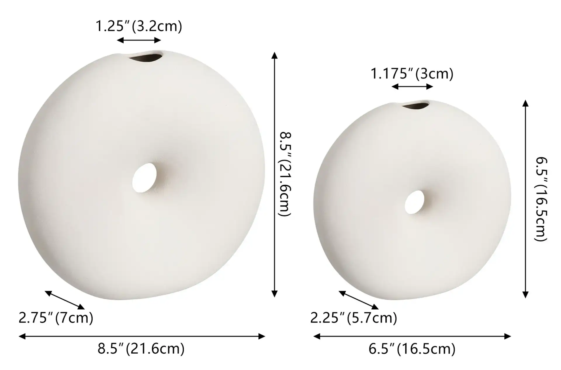 Dona Round Vase ( Set Of 2 ) in Off White, detail view