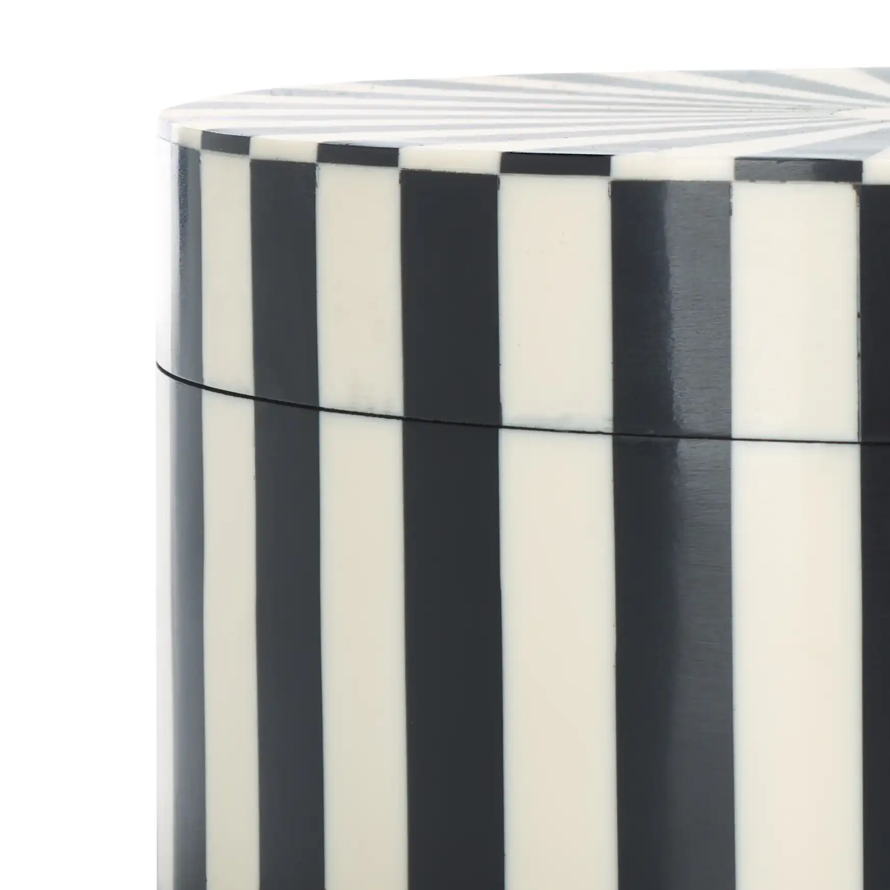 Charli Decor Box (Set of 2) in Black / Ivory in a styled room