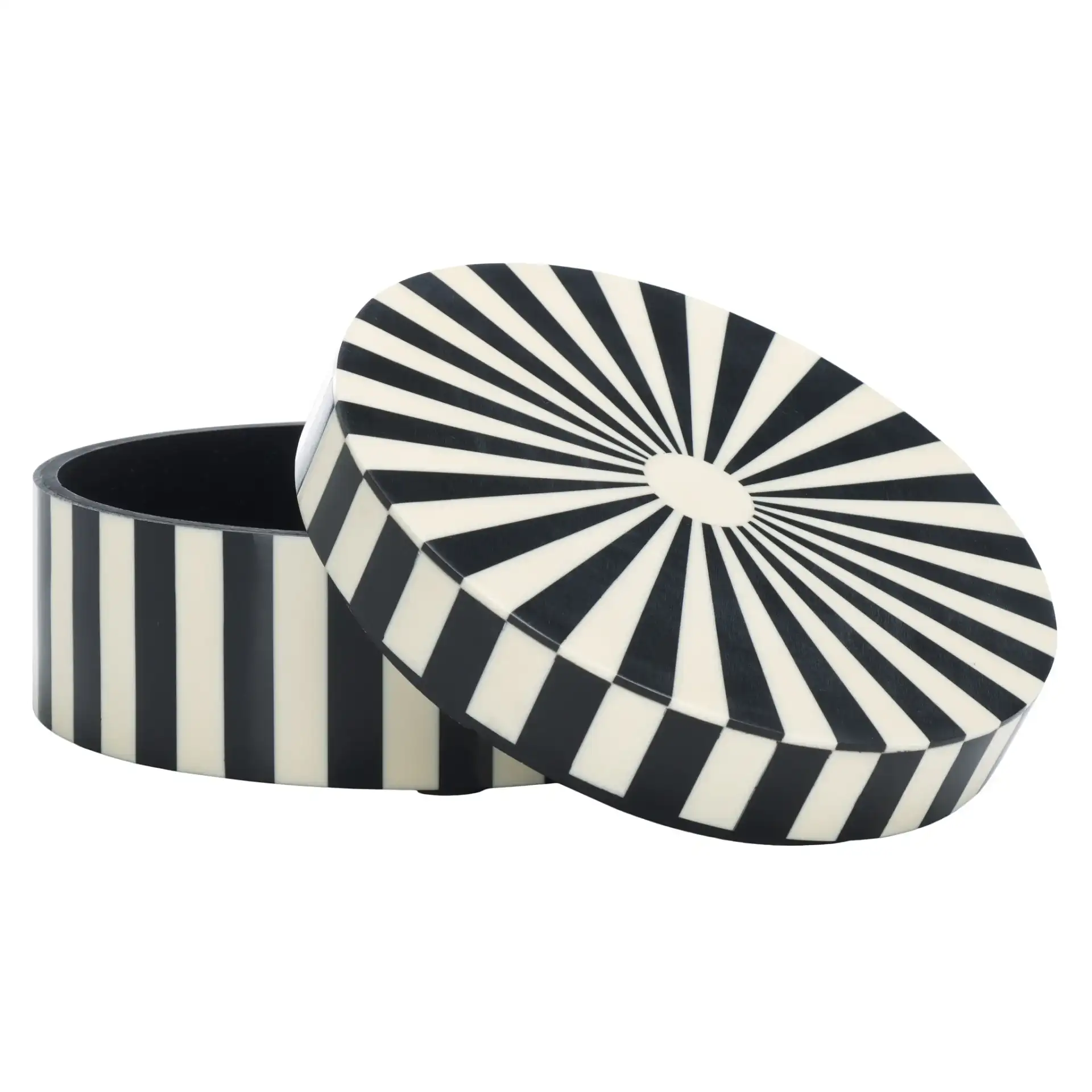 Charli Decor Box (Set of 2) in Black / Ivory, detail view