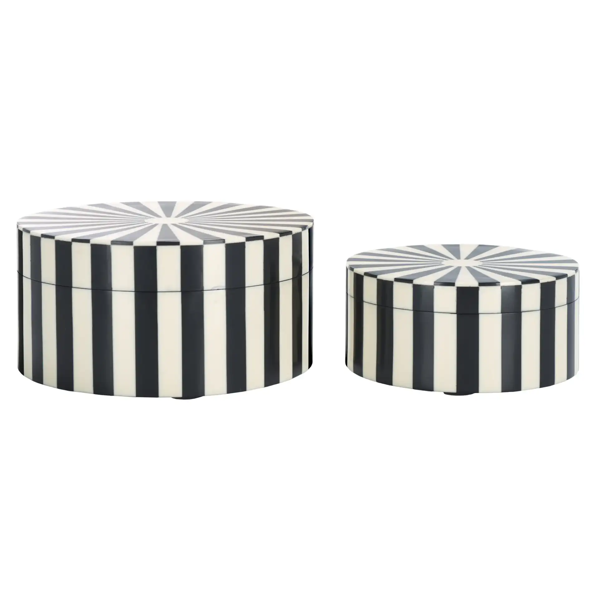 Charli Decor Box (Set of 2) in Black / Ivory, detail view