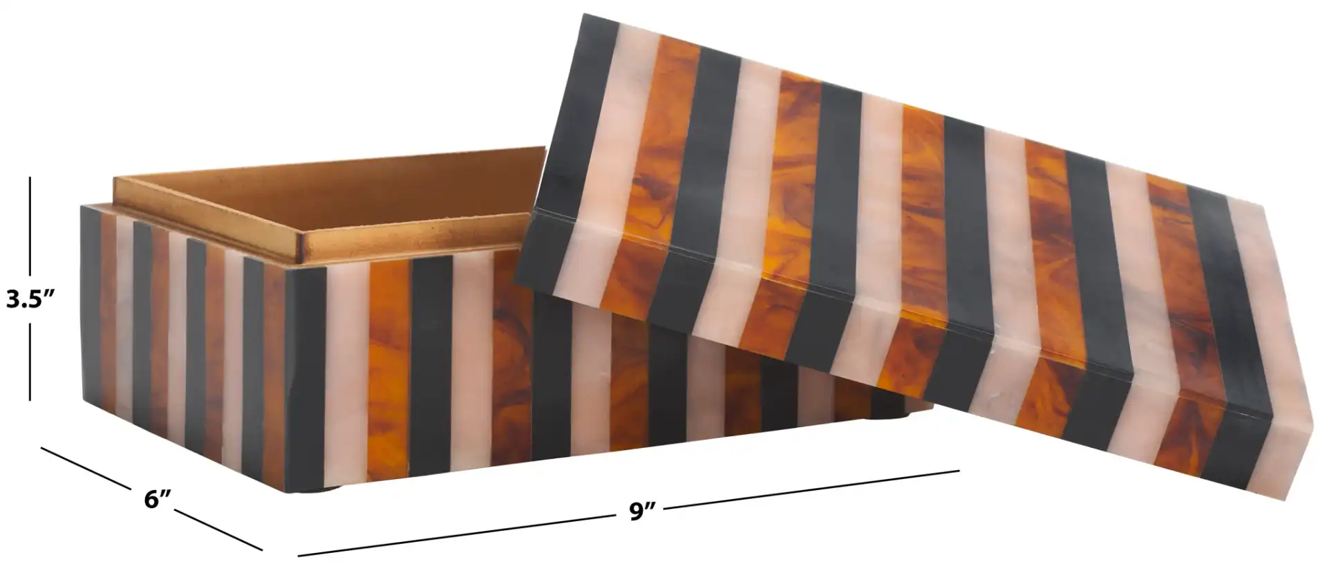 Ina Decor Box (Set Of 2) in Black / Brown, detail view