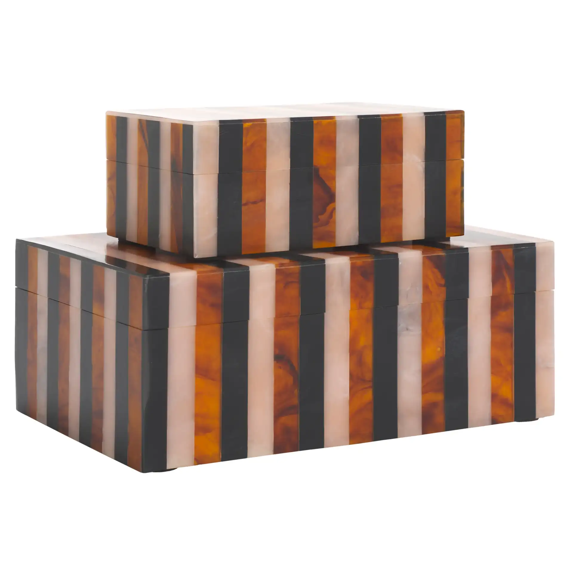 Ina Decor Box (Set Of 2) in Black / Brown, detail view