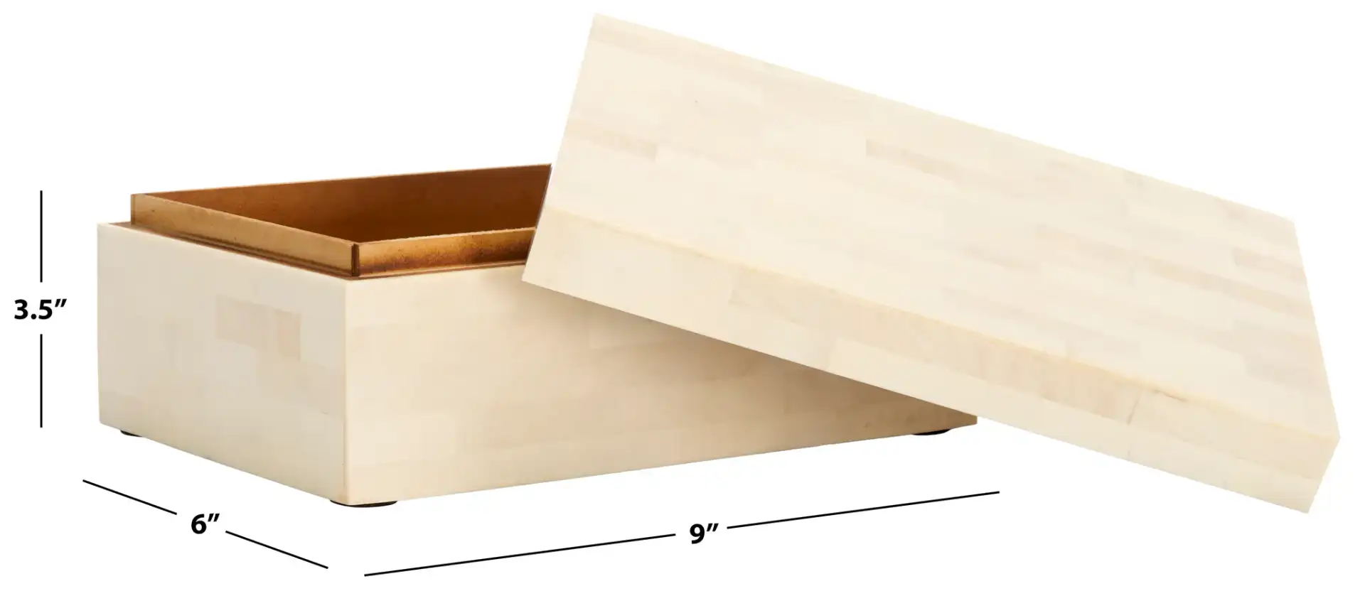 Sabi Decor Box (Set Of 2) in Antique Ivory / Faux Bone, detail view