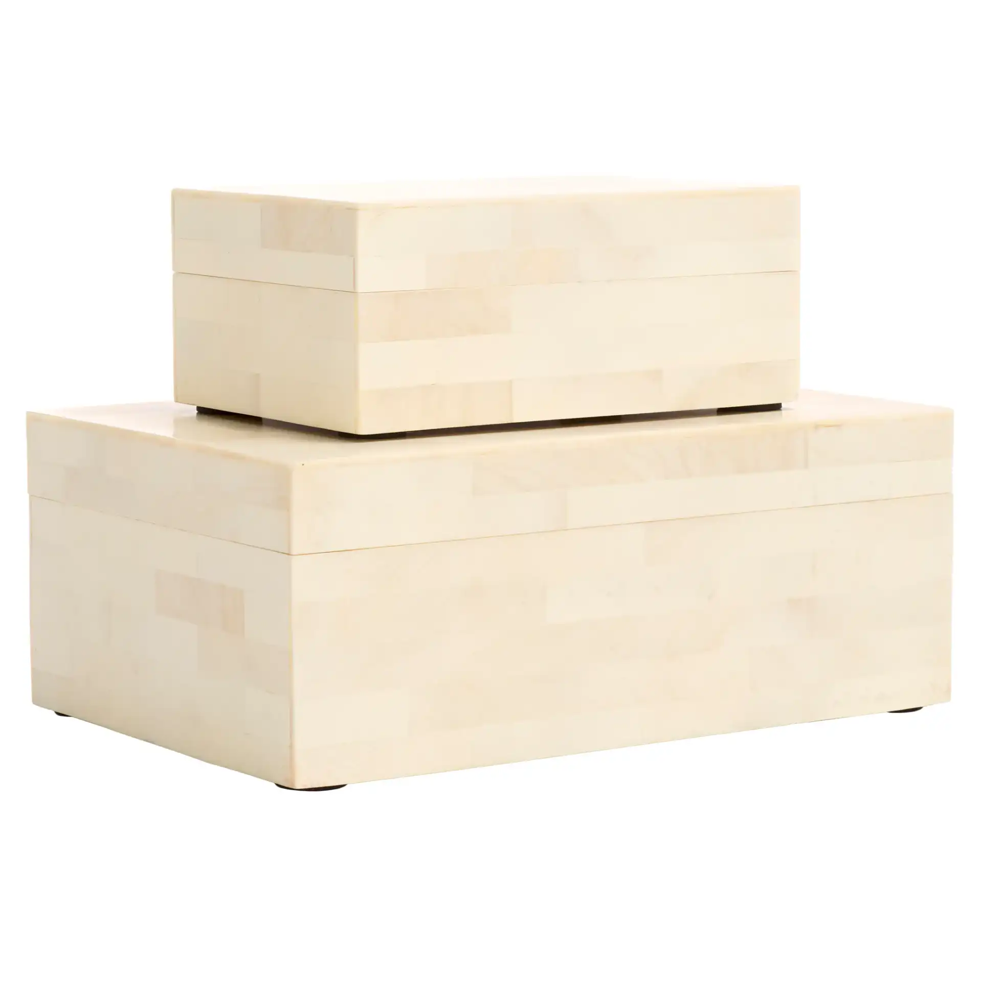 Sabi Decor Box (Set Of 2) in Antique Ivory / Faux Bone, detail view