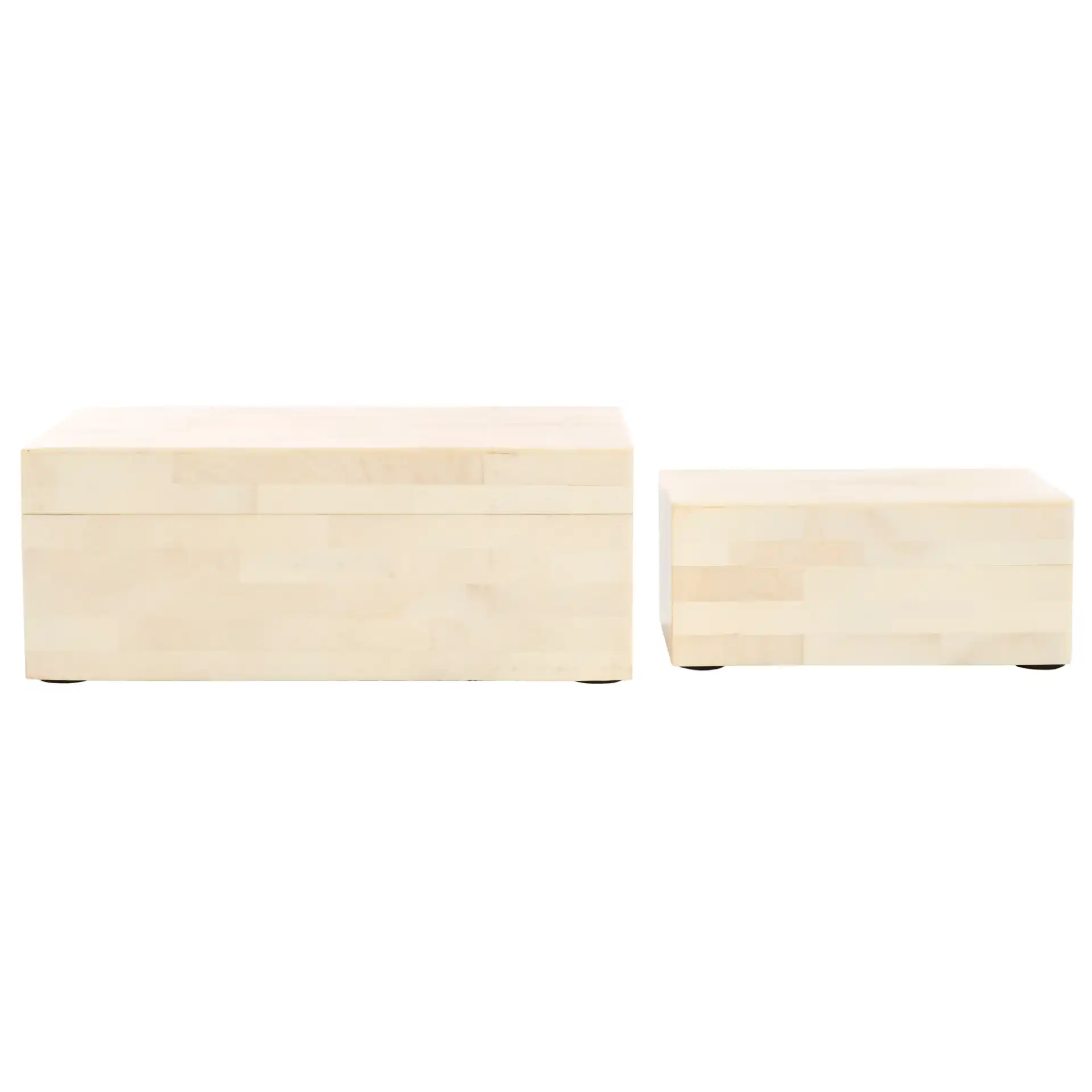 Sabi Decor Box (Set Of 2) in Antique Ivory / Faux Bone, detail view