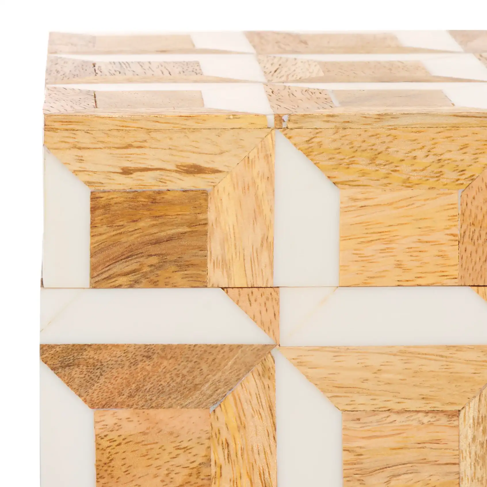Lori Decor Box (Set Of 2) in Antique Ivory / Natural Brown in a styled room