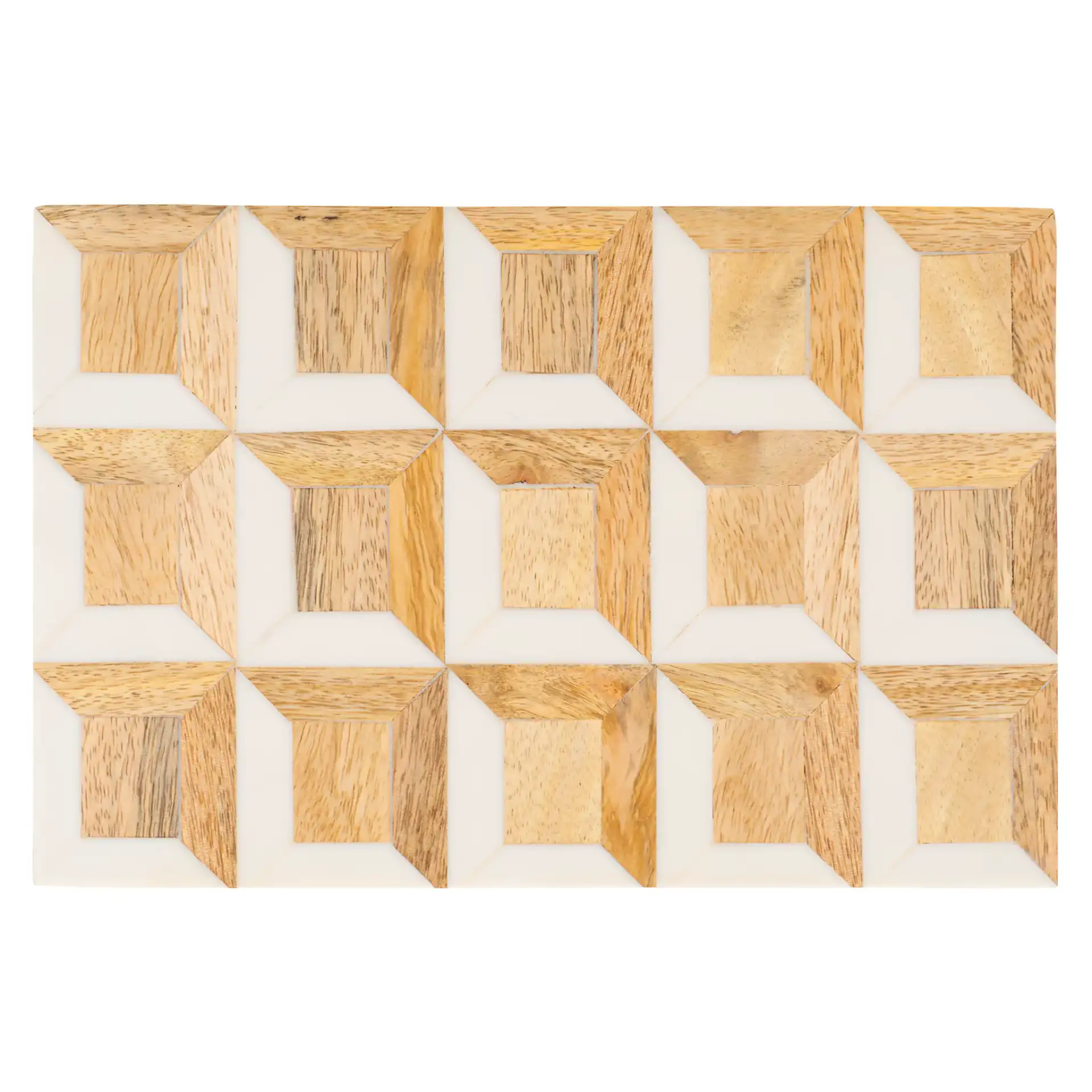 Lori Decor Box (Set Of 2) in Antique Ivory / Natural Brown, detail view