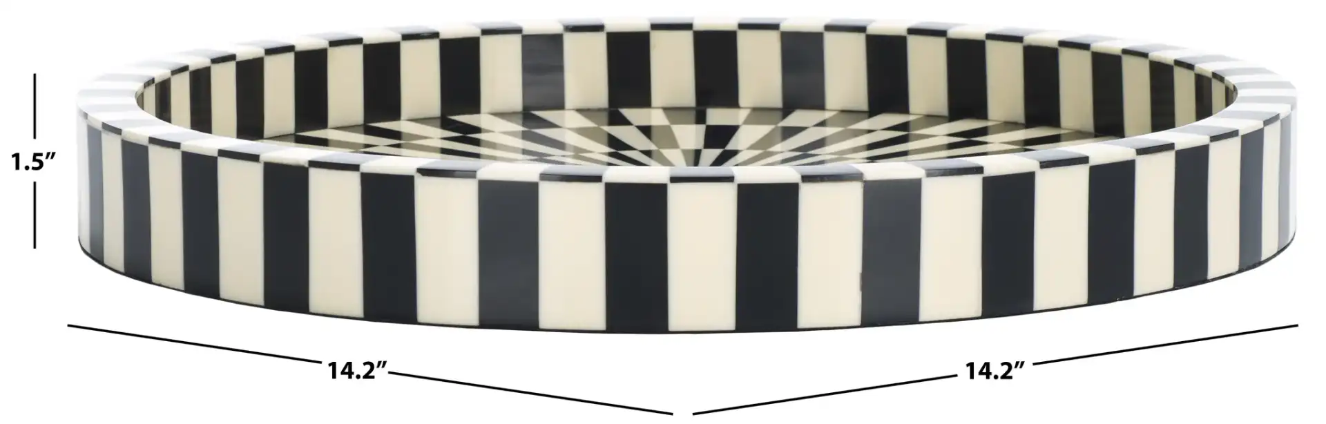 Charli Tray in Black / Ivory, detail view