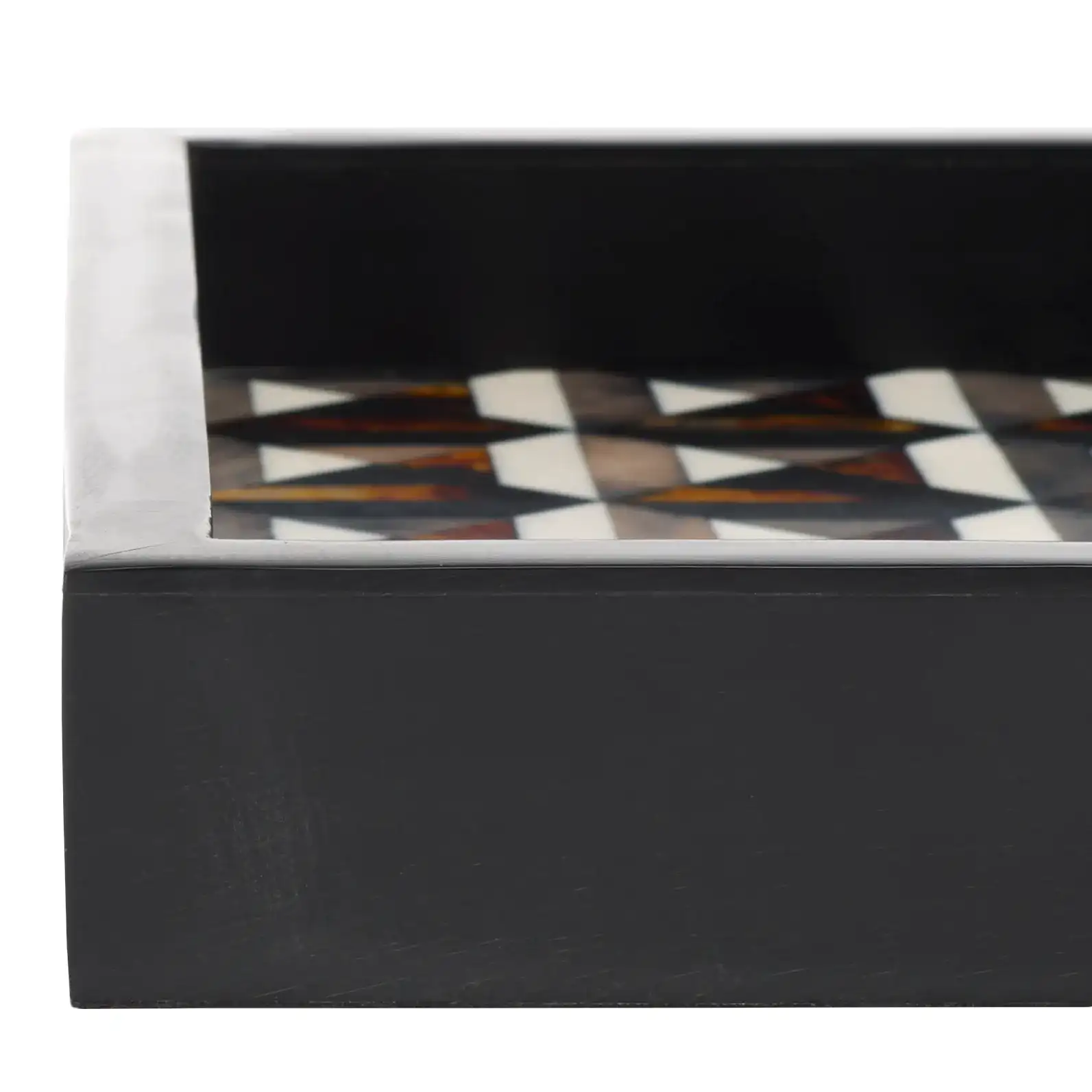 Ani Two-Piece Tray Set in Ivory / Brown in a styled room