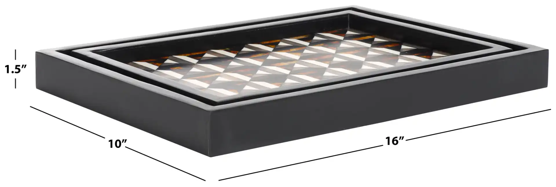 Ani Two-Piece Tray Set in Ivory / Brown, detail view
