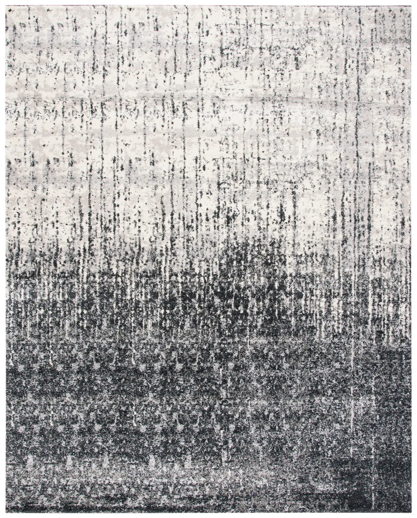 Retro Modern Ombre Rug in Black / Light Gray