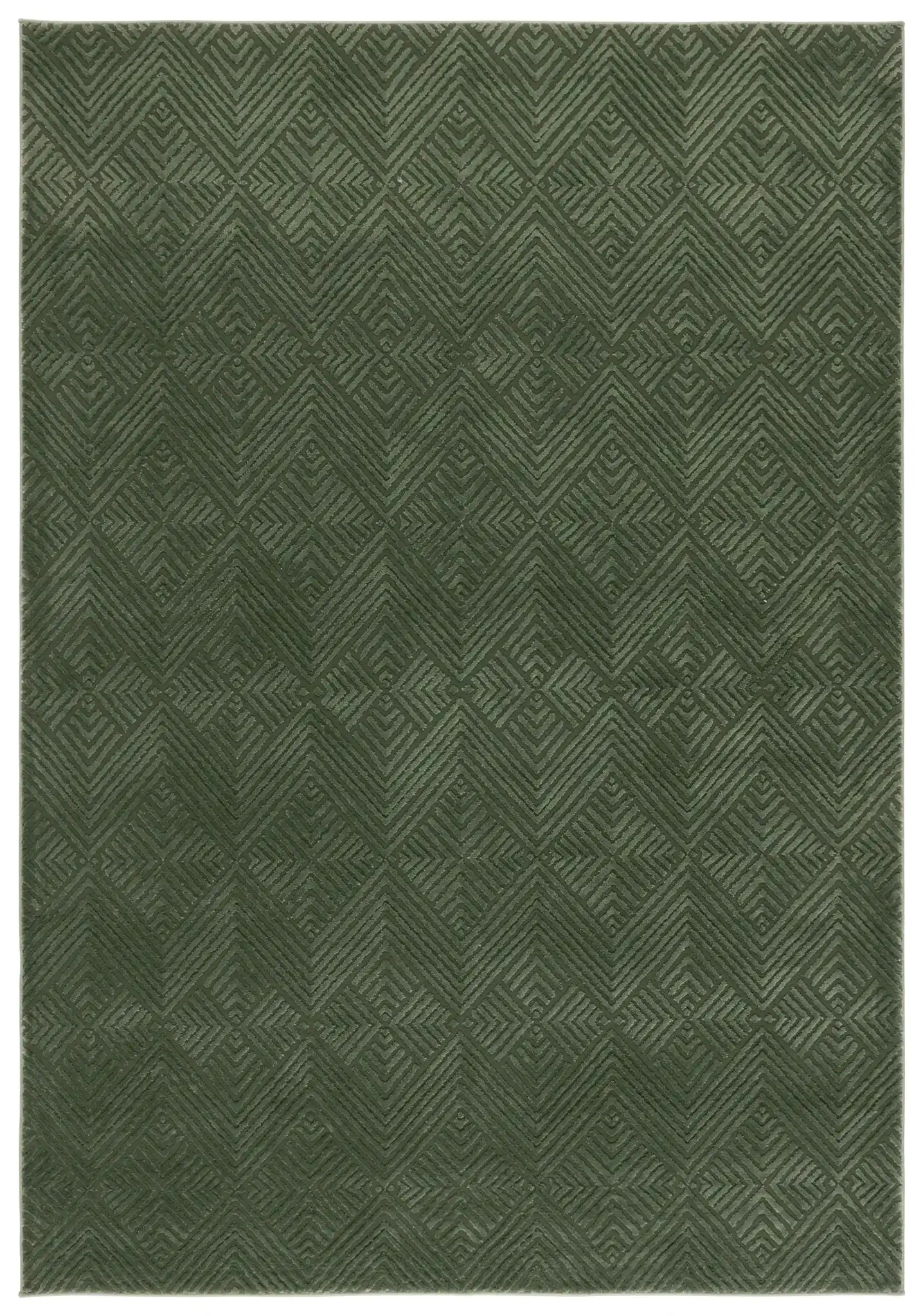 Revive Concentric Diamond Rug in Green