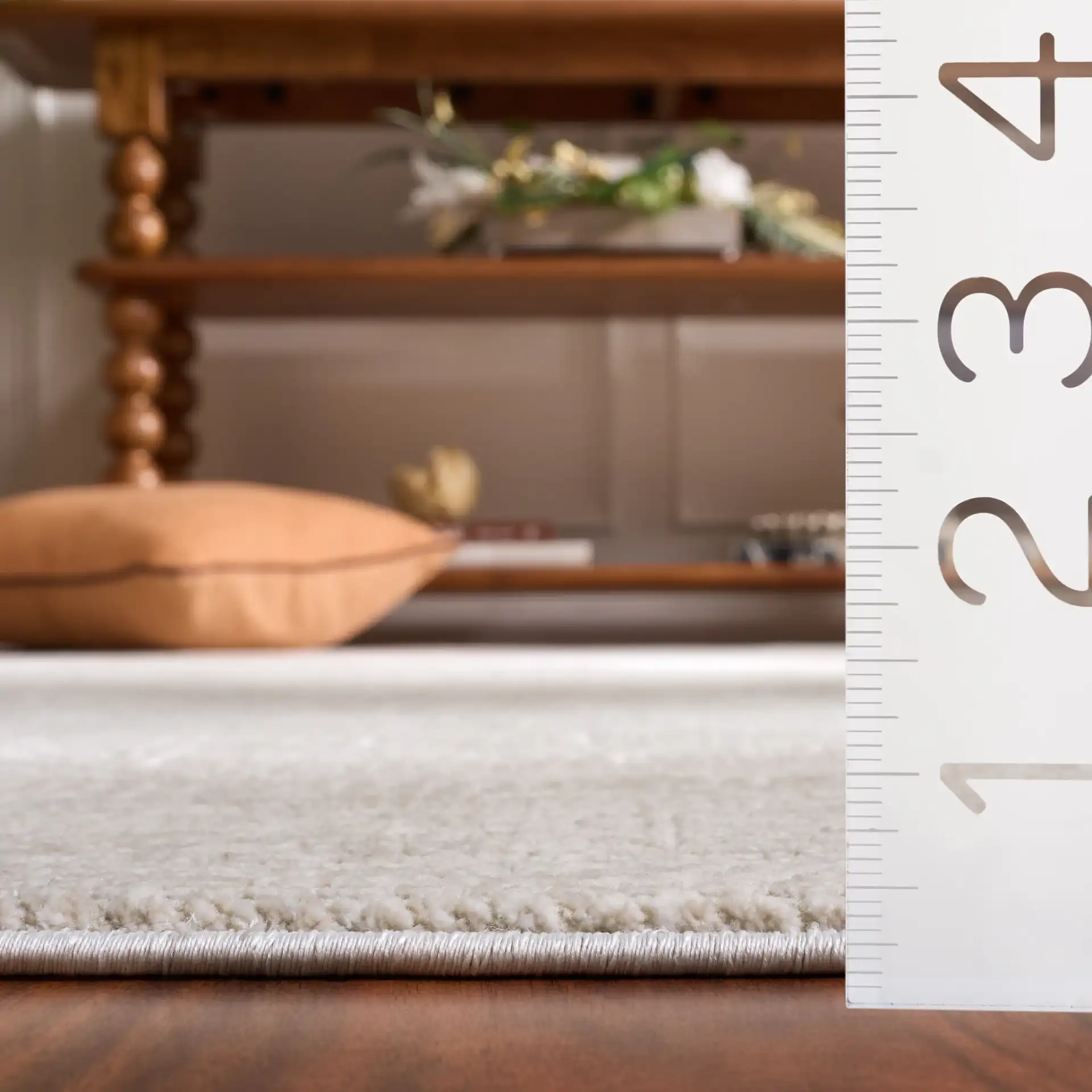 Reflection Evoke Distressed Medallion Rug in Ivory / White in a styled room